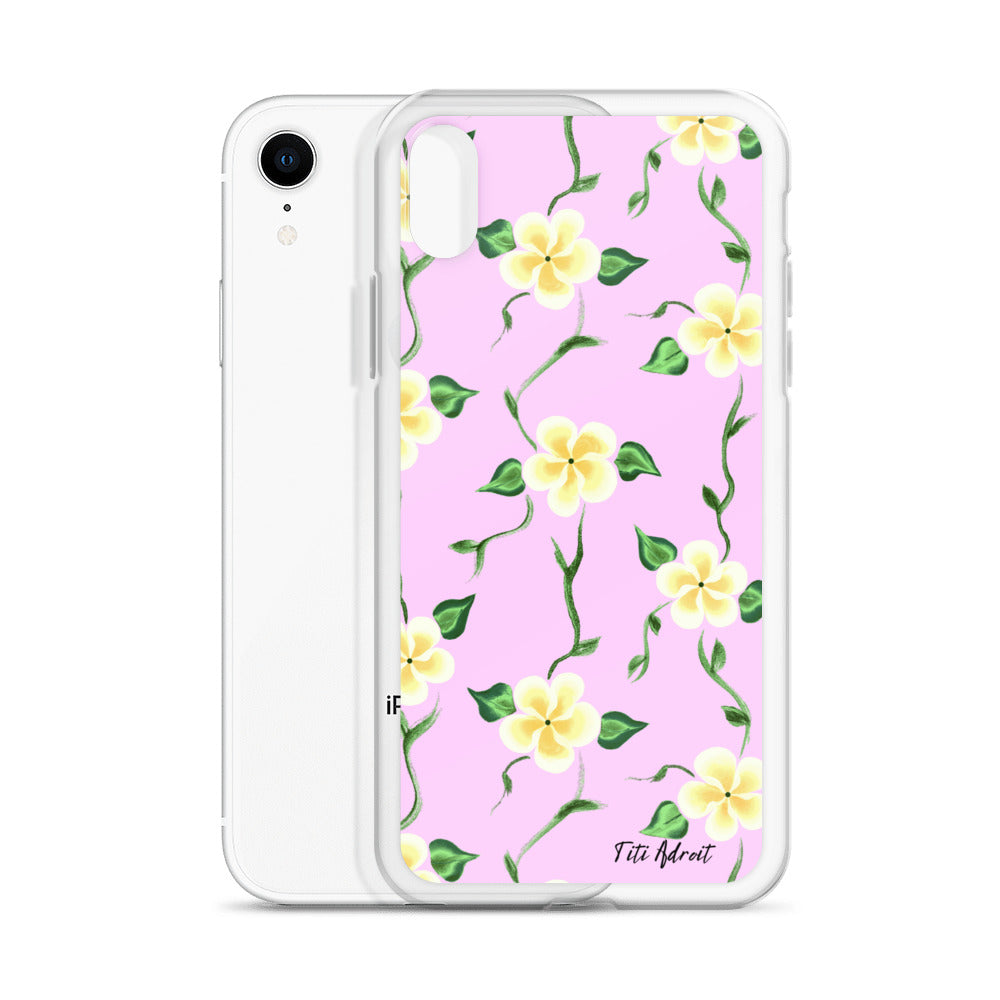 Pink_Banana_Flower_Clear_Phonecase_iPhone