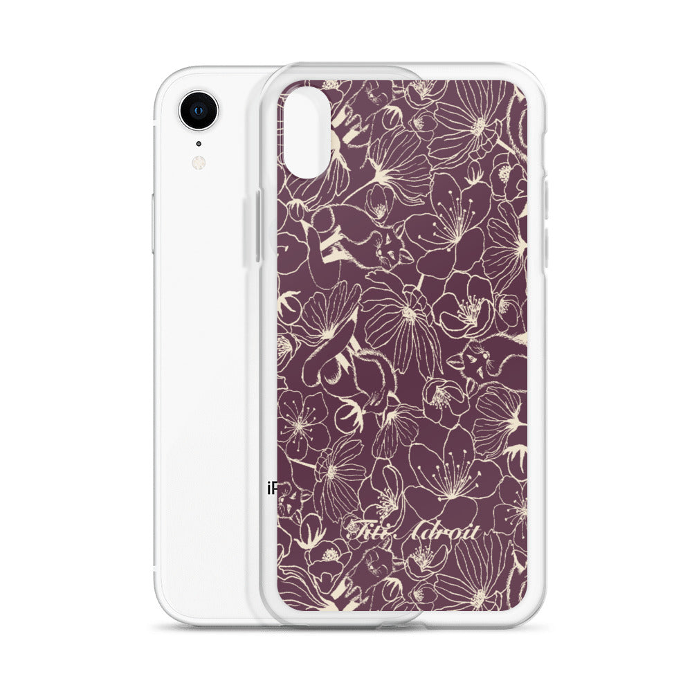Fox_Flowers_Currant_Cream_Clear_Phonecase_iPhone