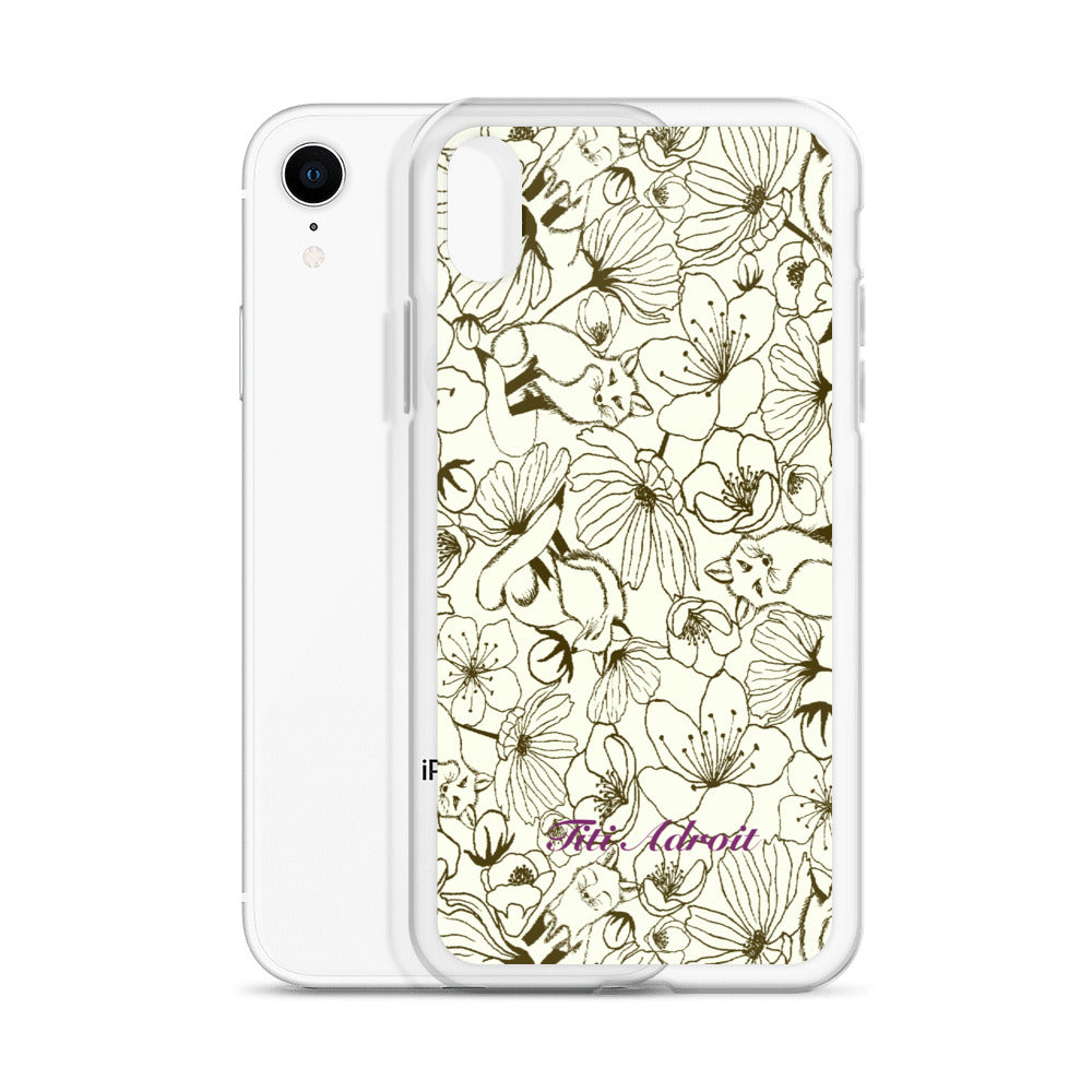 Fox_Flowers_Maohogany_Pearl_Clear_i_Phonecase_iPhone
