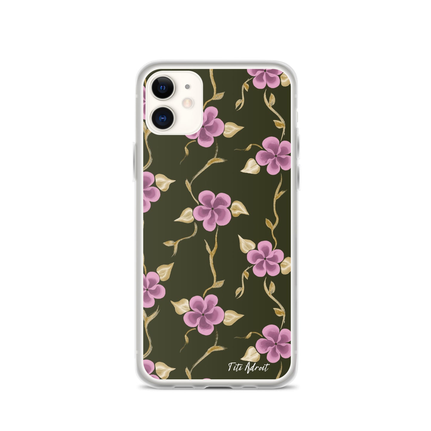 Brunnette_Grape_Flower_Clear_Phonecase_iPhone