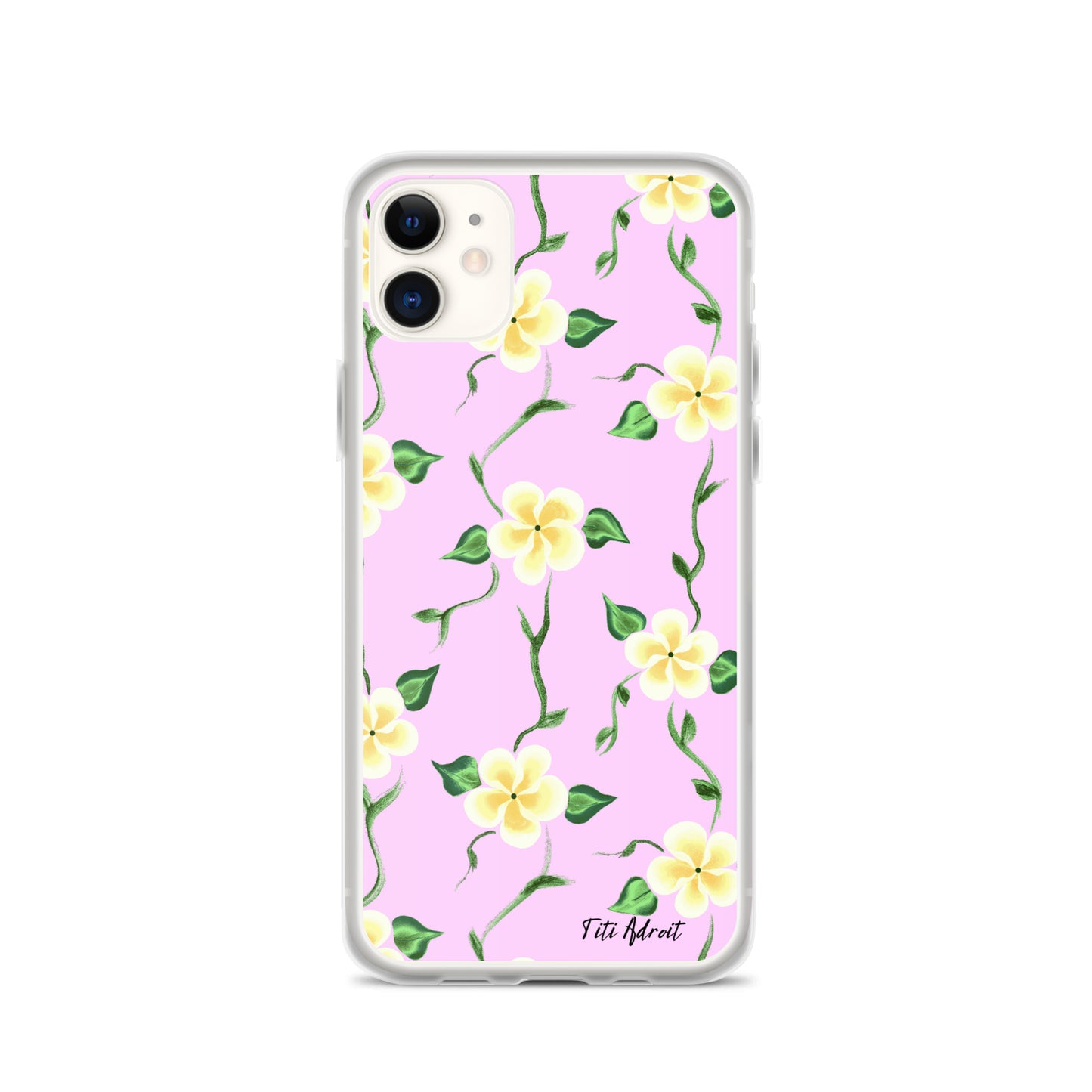 Pink_Banana_Flower_Clear_Phonecase_iPhone