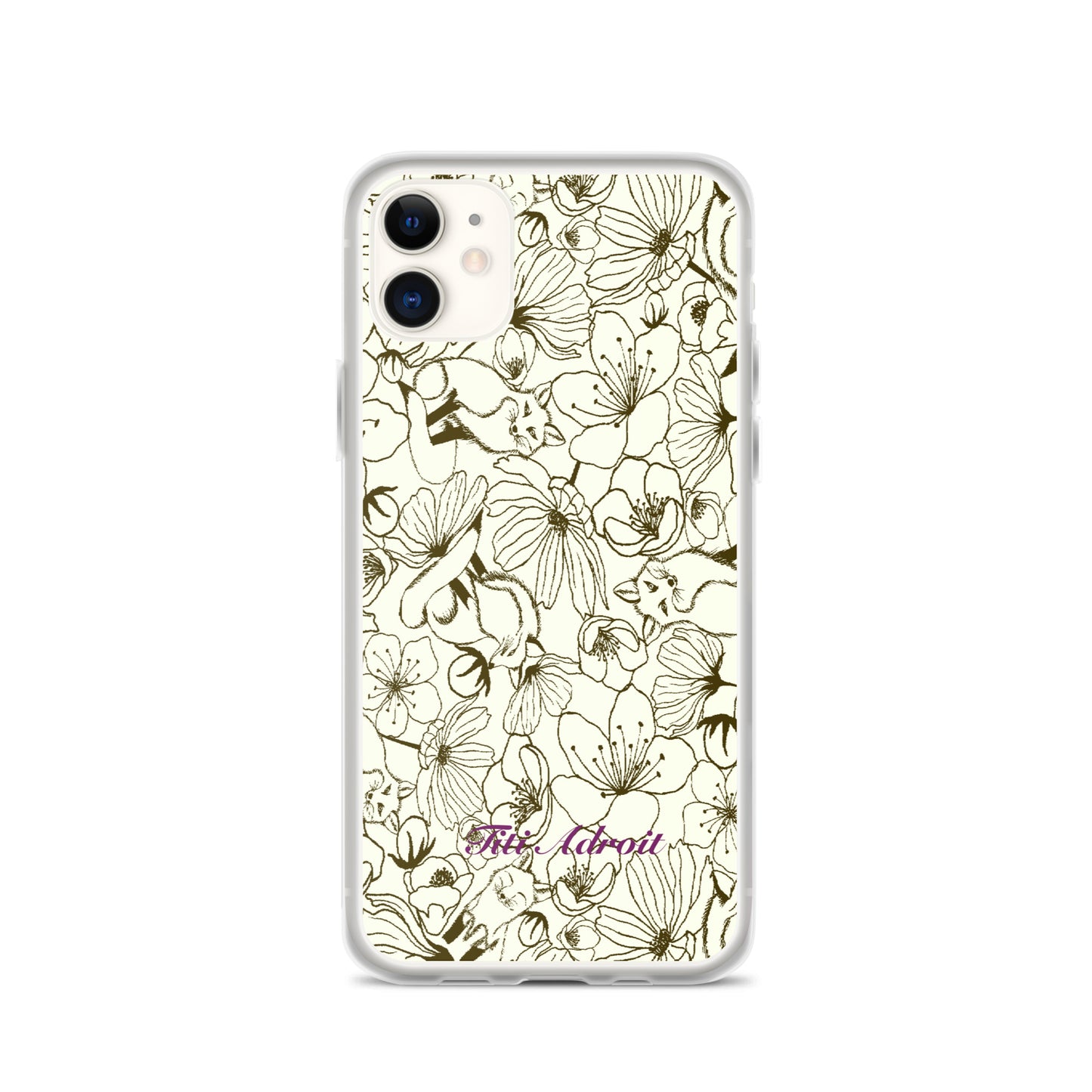 Fox_Flowers_Maohogany_Pearl_Clear_i_Phonecase_iPhone