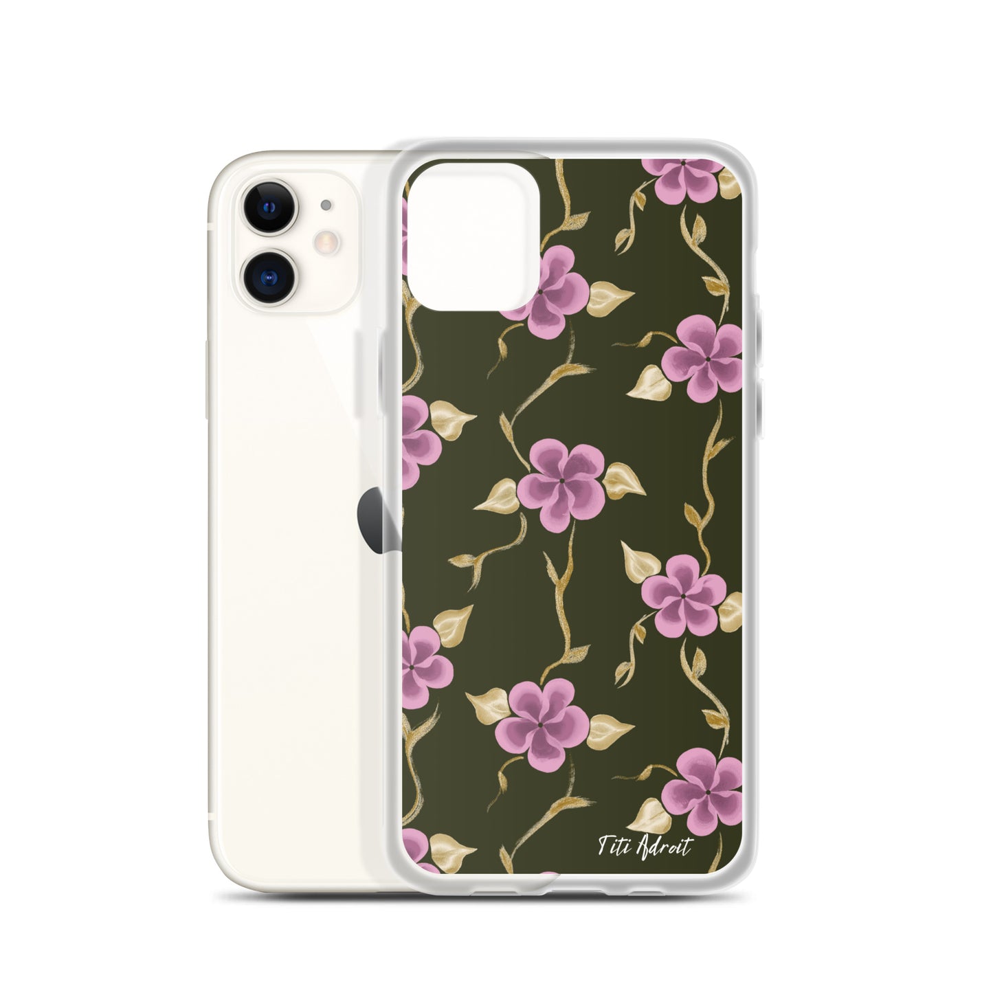 Brunnette_Grape_Flower_Clear_Phonecase_iPhone