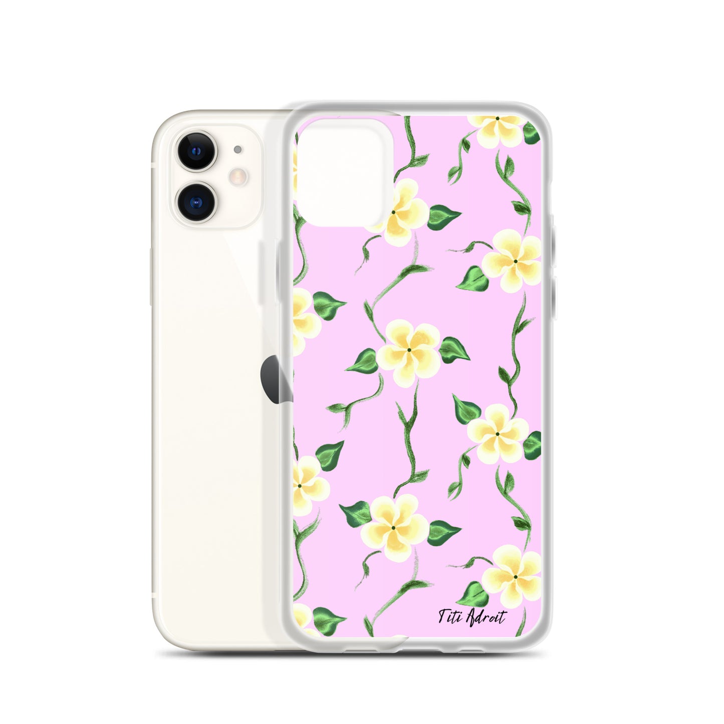 Pink_Banana_Flower_Clear_Phonecase_iPhone