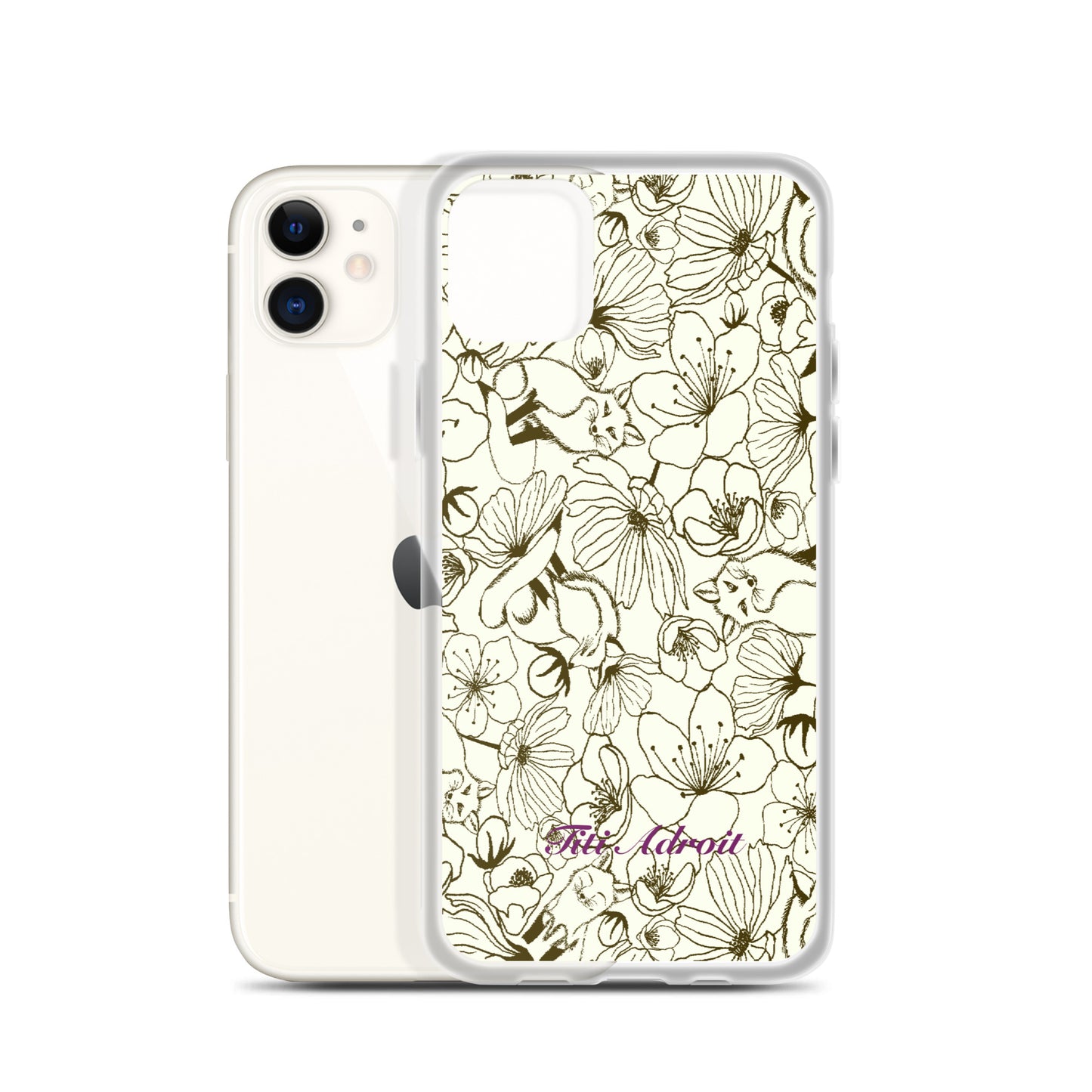 Fox_Flowers_Maohogany_Pearl_Clear_i_Phonecase_iPhone