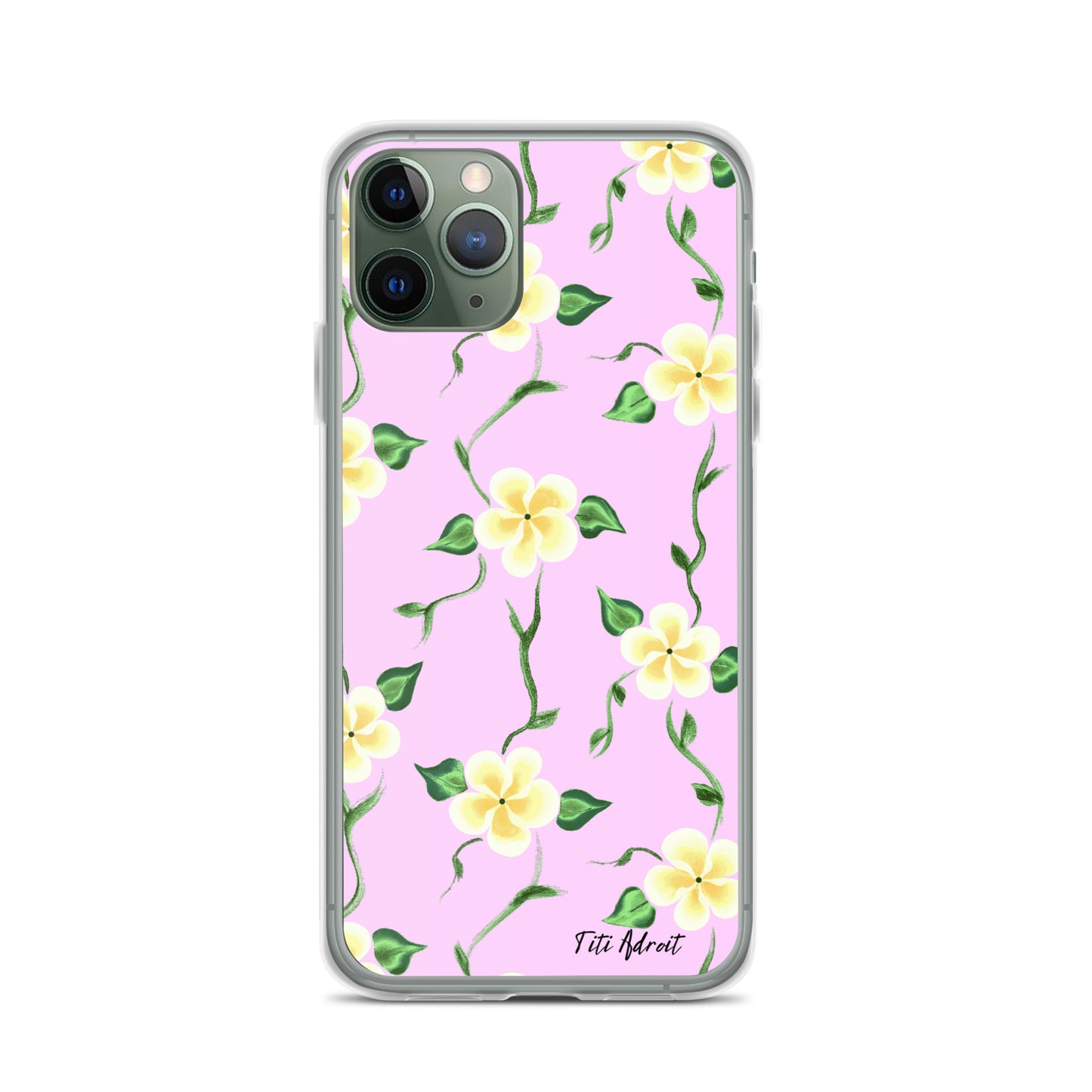 Pink_Banana_Flower_Clear_Phonecase_iPhone