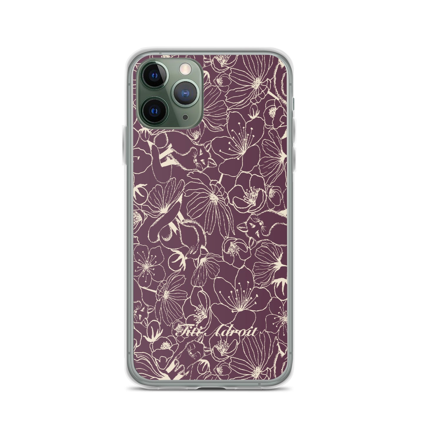 Fox_Flowers_Currant_Cream_Clear_Phonecase_iPhone