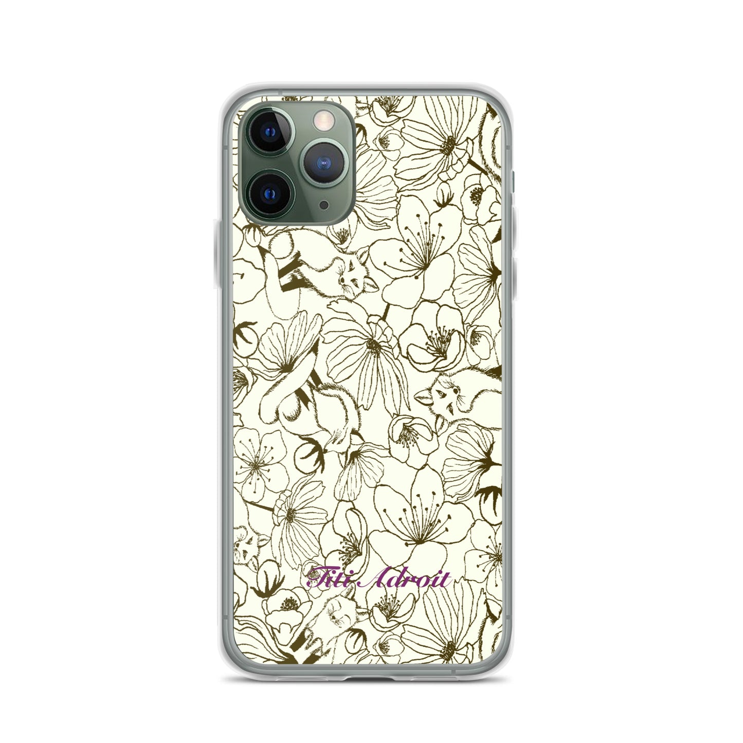 Fox_Flowers_Maohogany_Pearl_Clear_i_Phonecase_iPhone