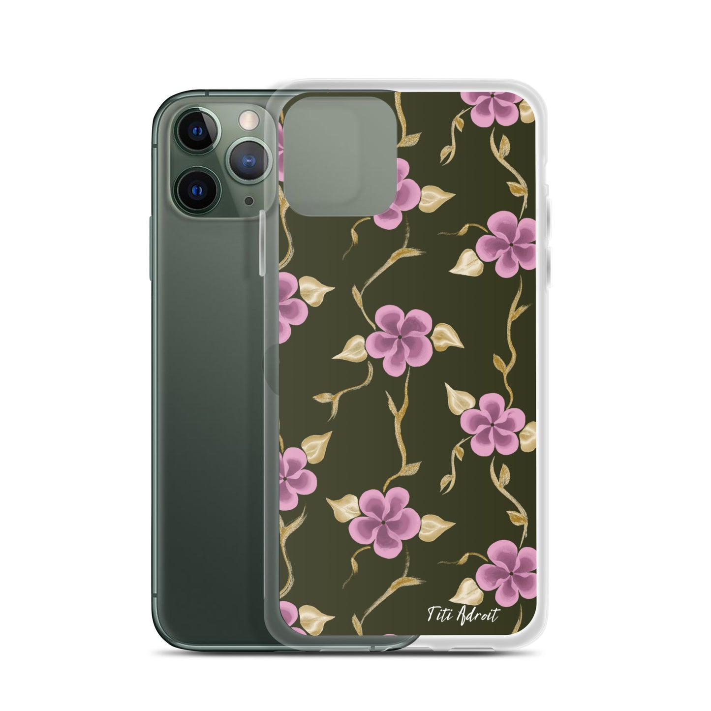 Brunnette_Grape_Flower_Clear_Phonecase_iPhone
