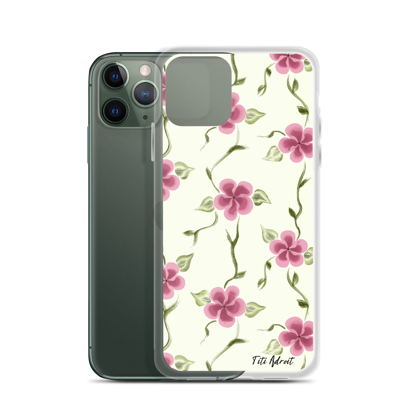 Berry_Cream_Flower_Clear_Phonecase_iPhone