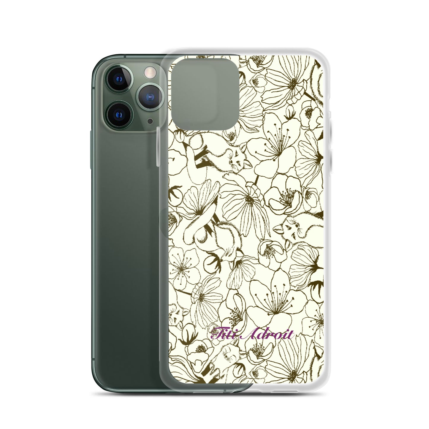 Fox_Flowers_Maohogany_Pearl_Clear_i_Phonecase_iPhone