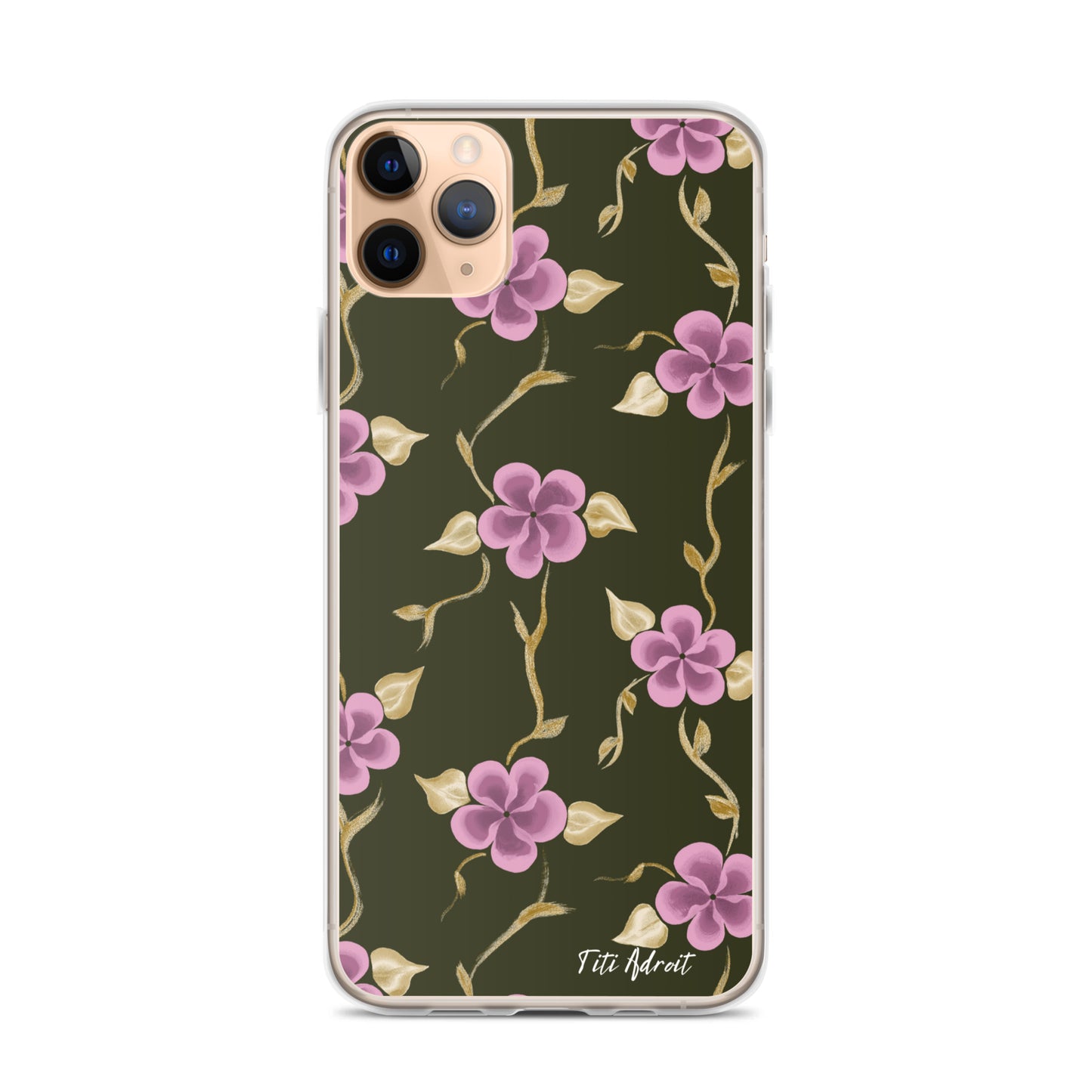 Brunnette_Grape_Flower_Clear_Phonecase_iPhone