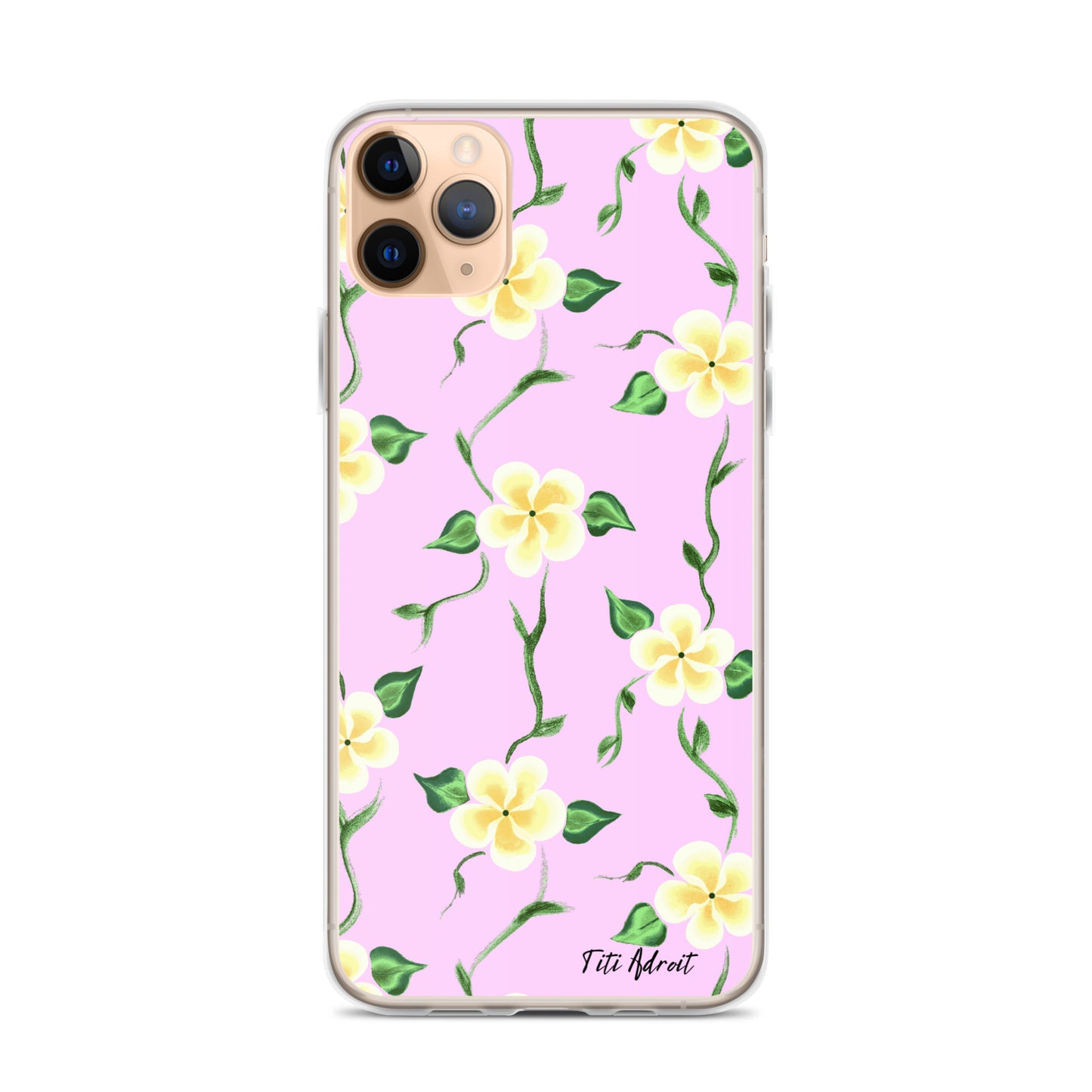 Pink_Banana_Flower_Clear_Phonecase_iPhone