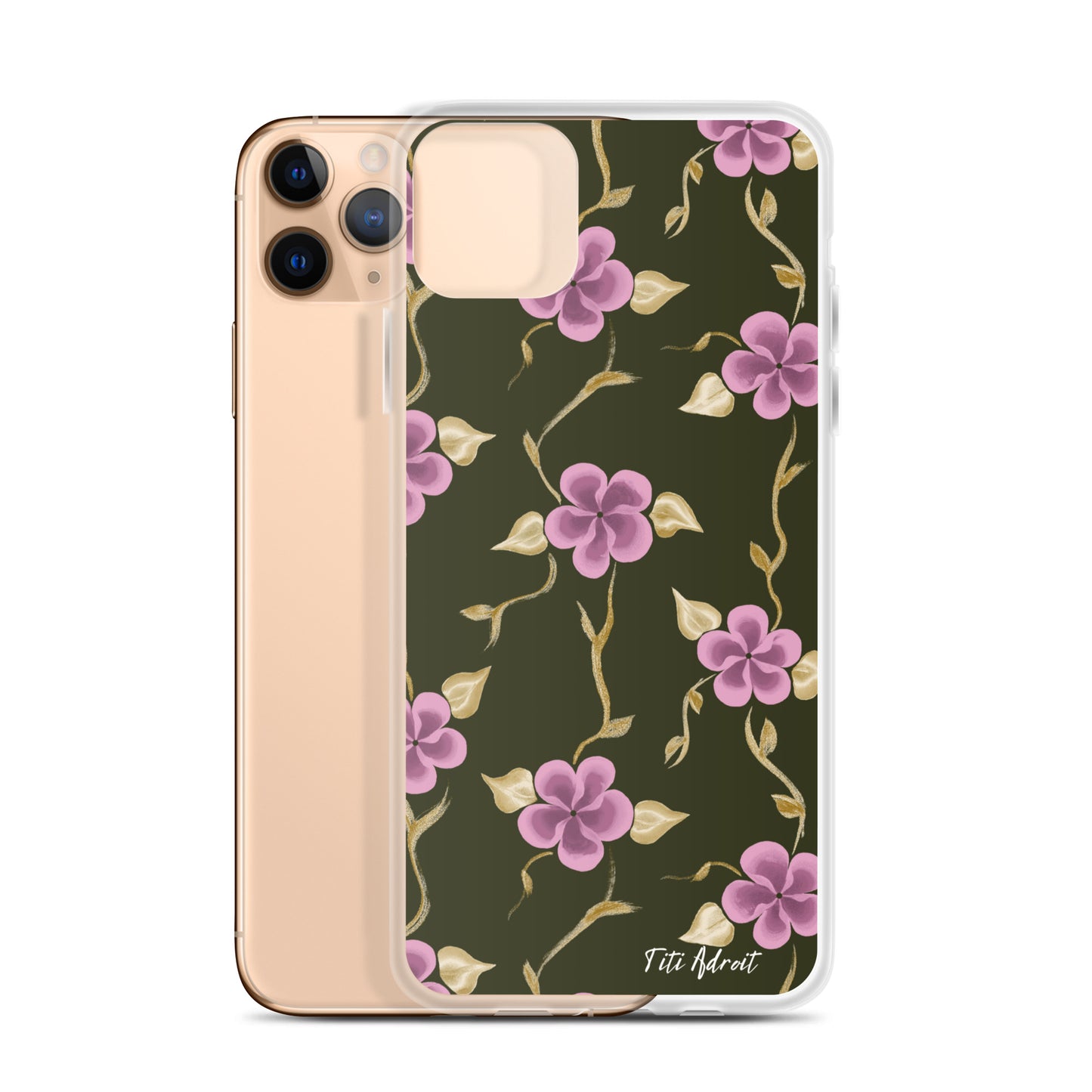 Brunnette_Grape_Flower_Clear_Phonecase_iPhone
