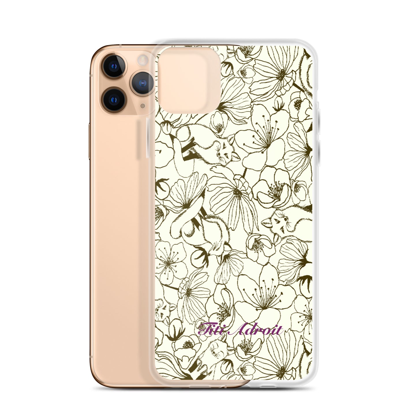 Fox_Flowers_Maohogany_Pearl_Clear_i_Phonecase_iPhone