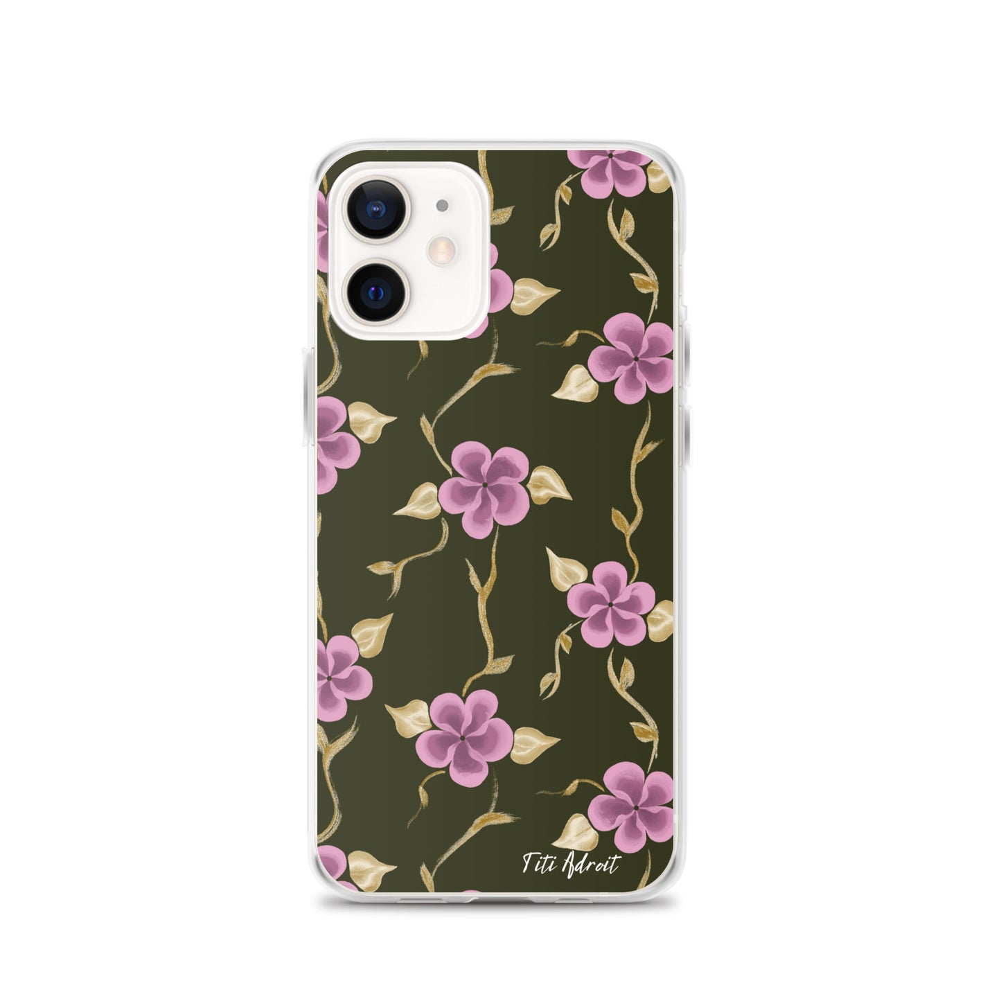 Brunnette_Grape_Flower_Clear_Phonecase_iPhone
