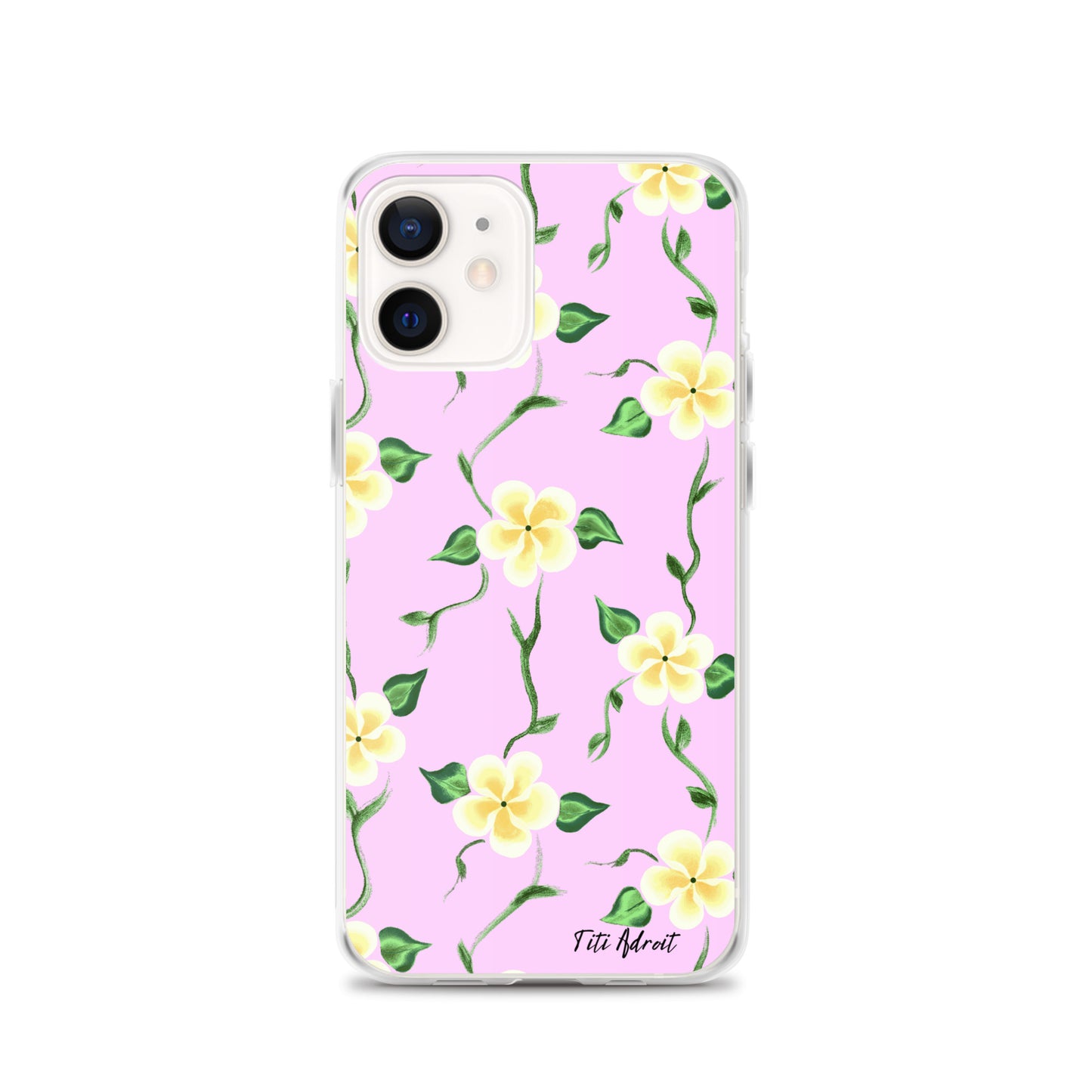 Pink_Banana_Flower_Clear_Phonecase_iPhone