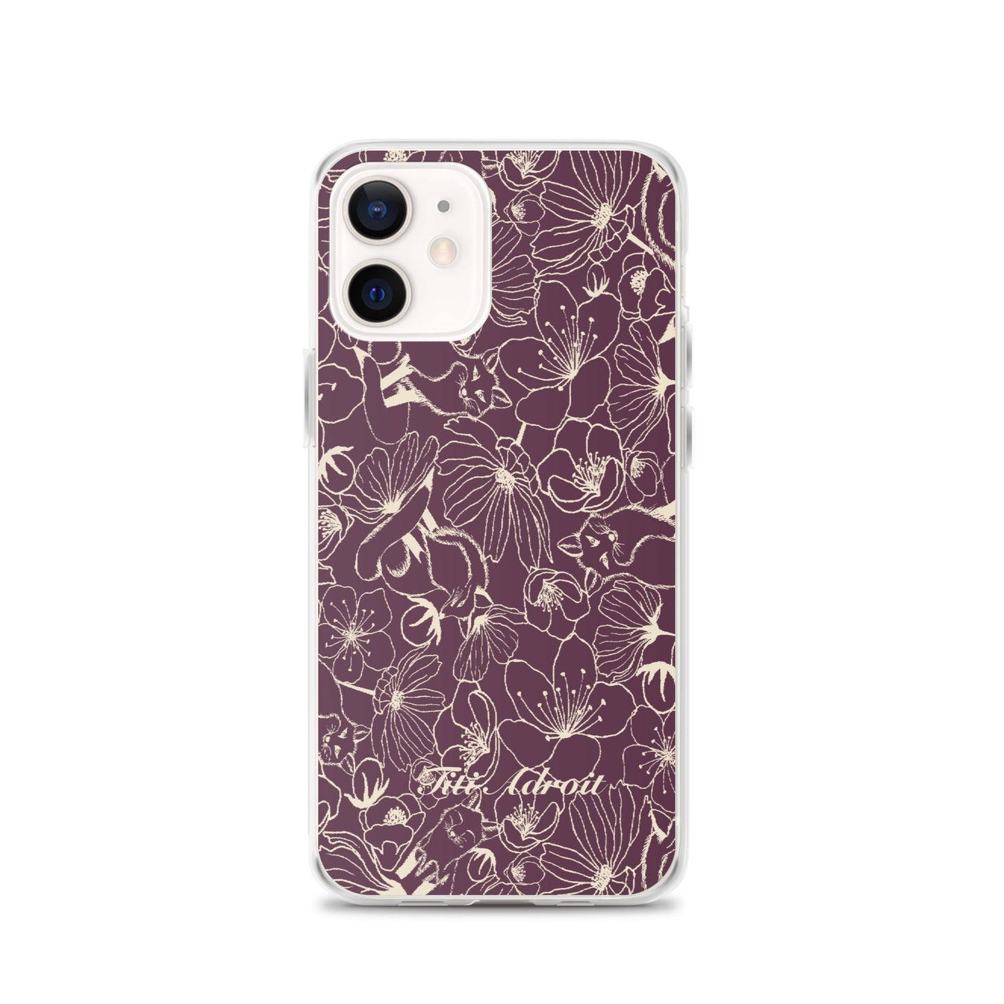 Fox_Flowers_Currant_Cream_Clear_Phonecase_iPhone