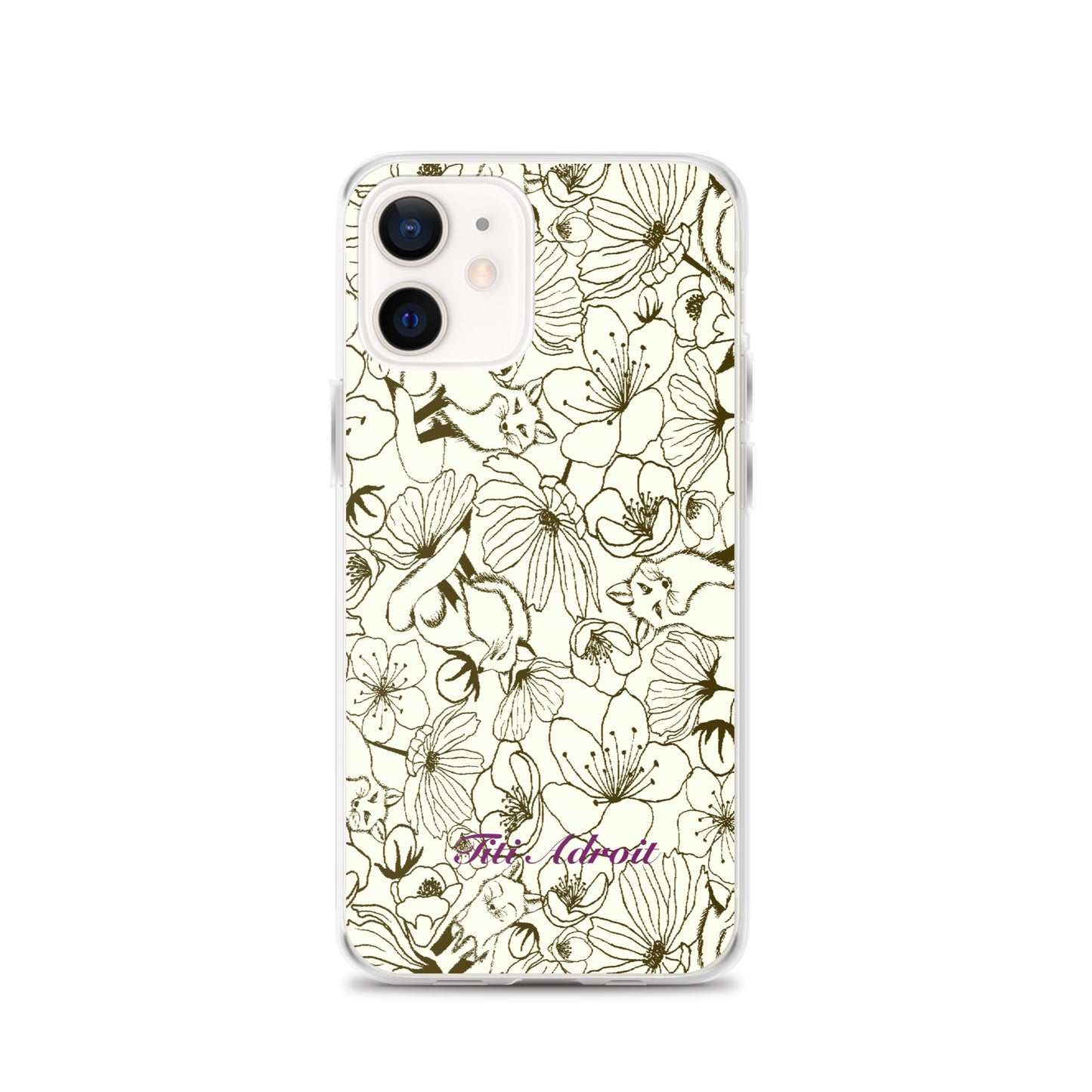 Fox_Flowers_Maohogany_Pearl_Clear_i_Phonecase_iPhone