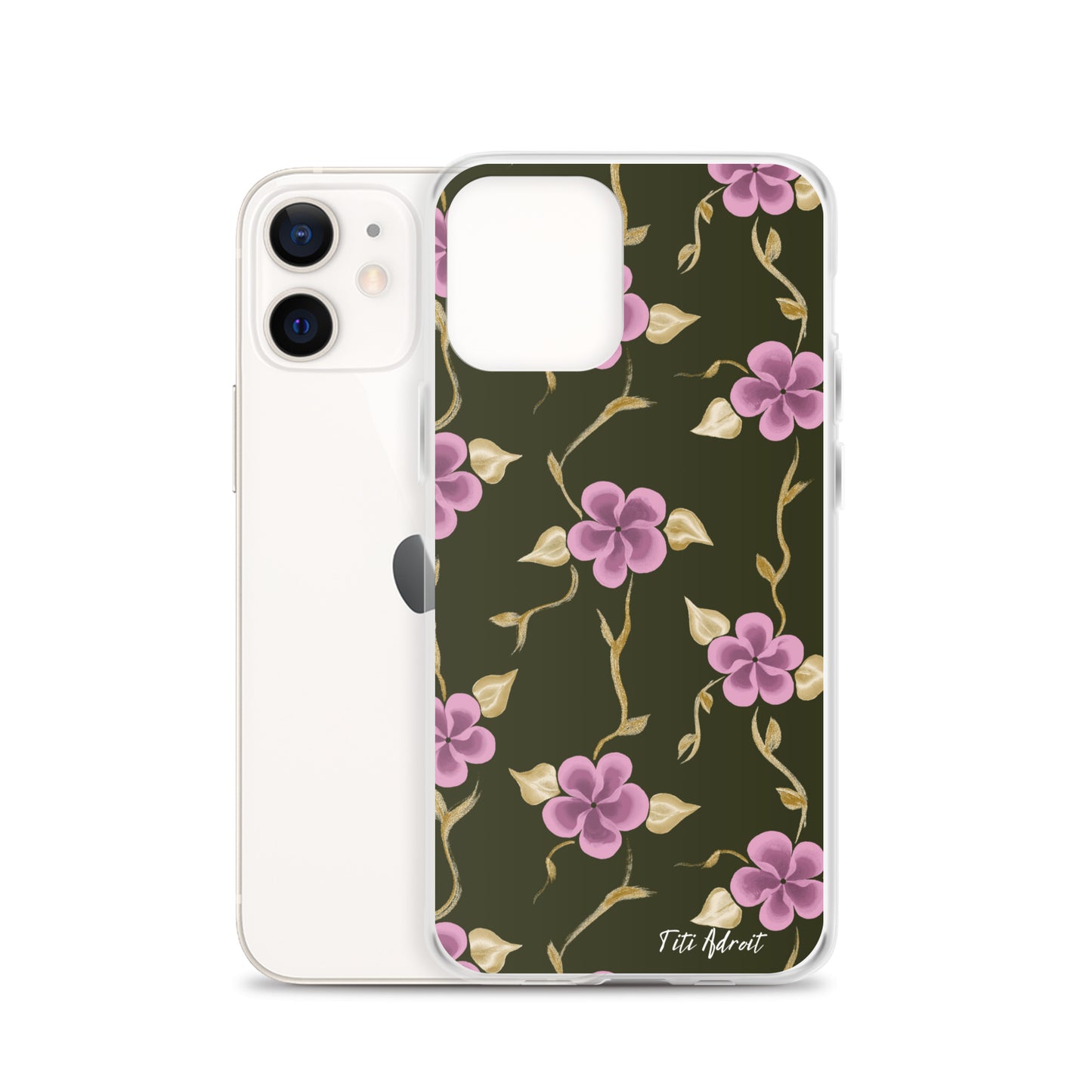 Brunnette_Grape_Flower_Clear_Phonecase_iPhone