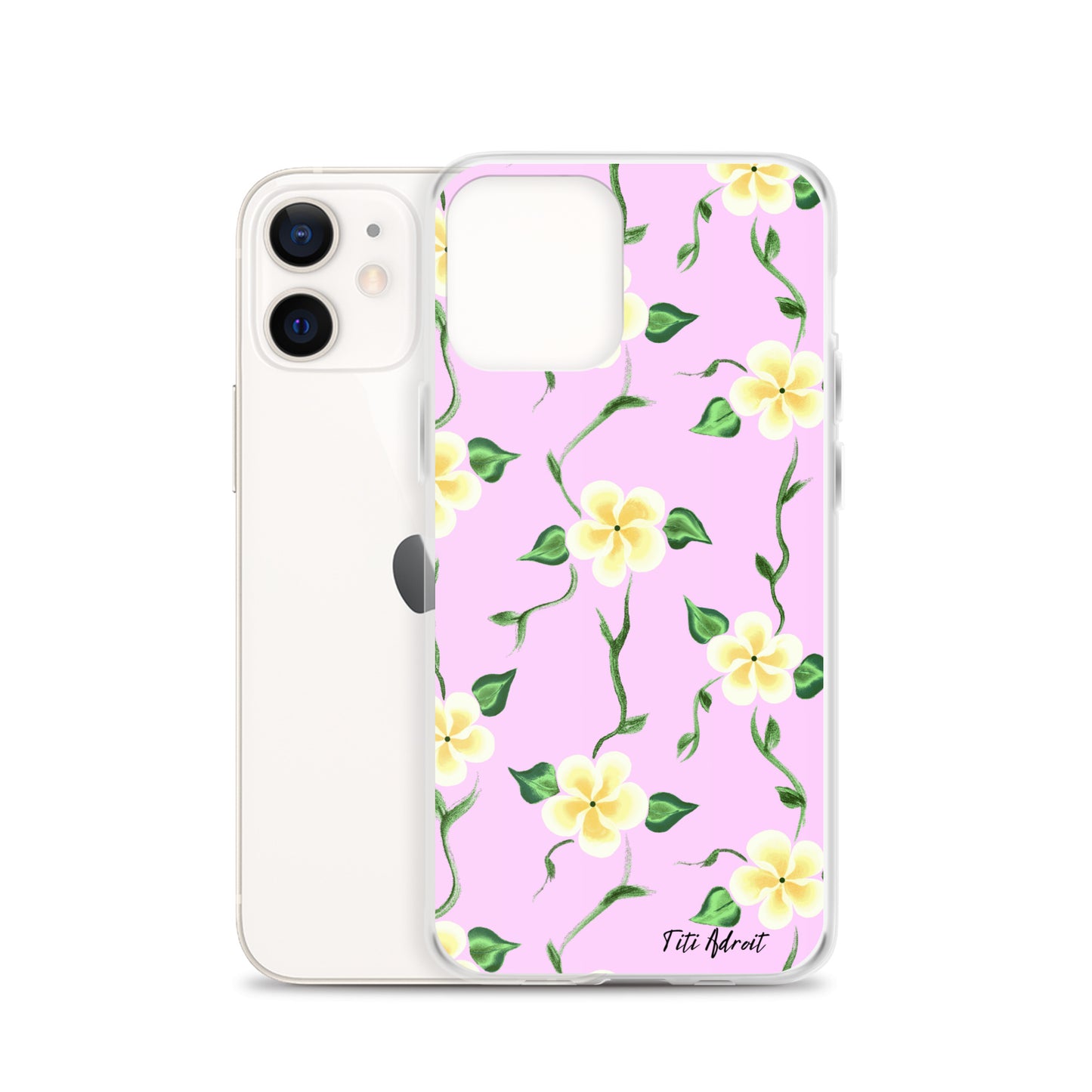 Pink_Banana_Flower_Clear_Phonecase_iPhone