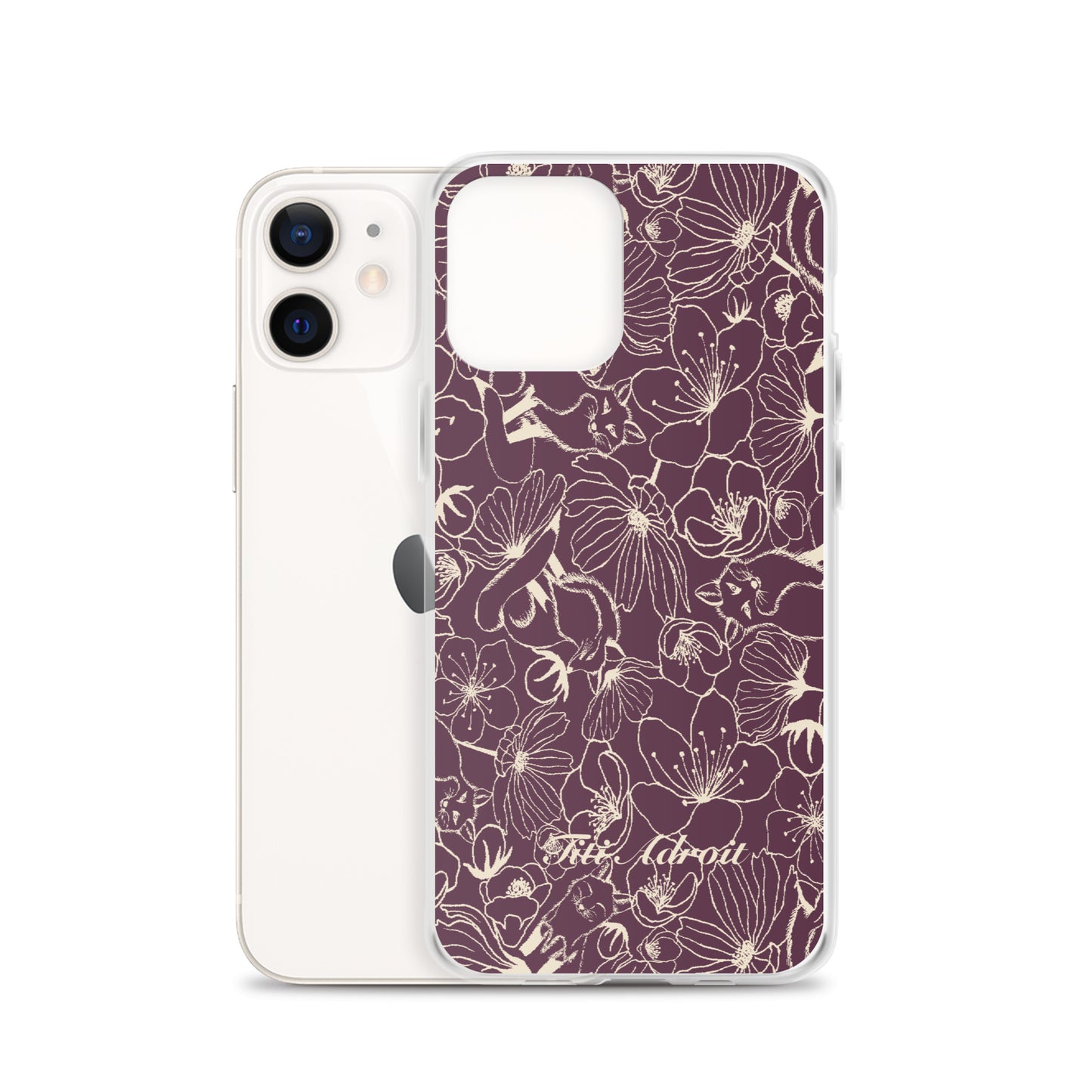 Fox_Flowers_Currant_Cream_Clear_Phonecase_iPhone