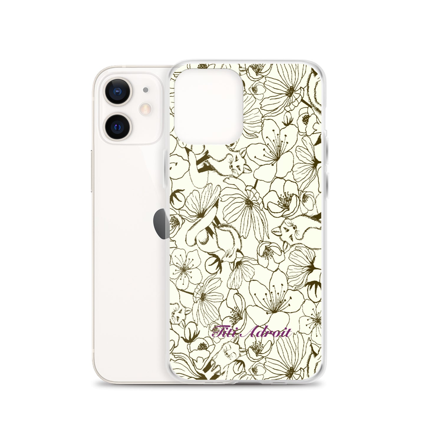 Fox_Flowers_Maohogany_Pearl_Clear_i_Phonecase_iPhone