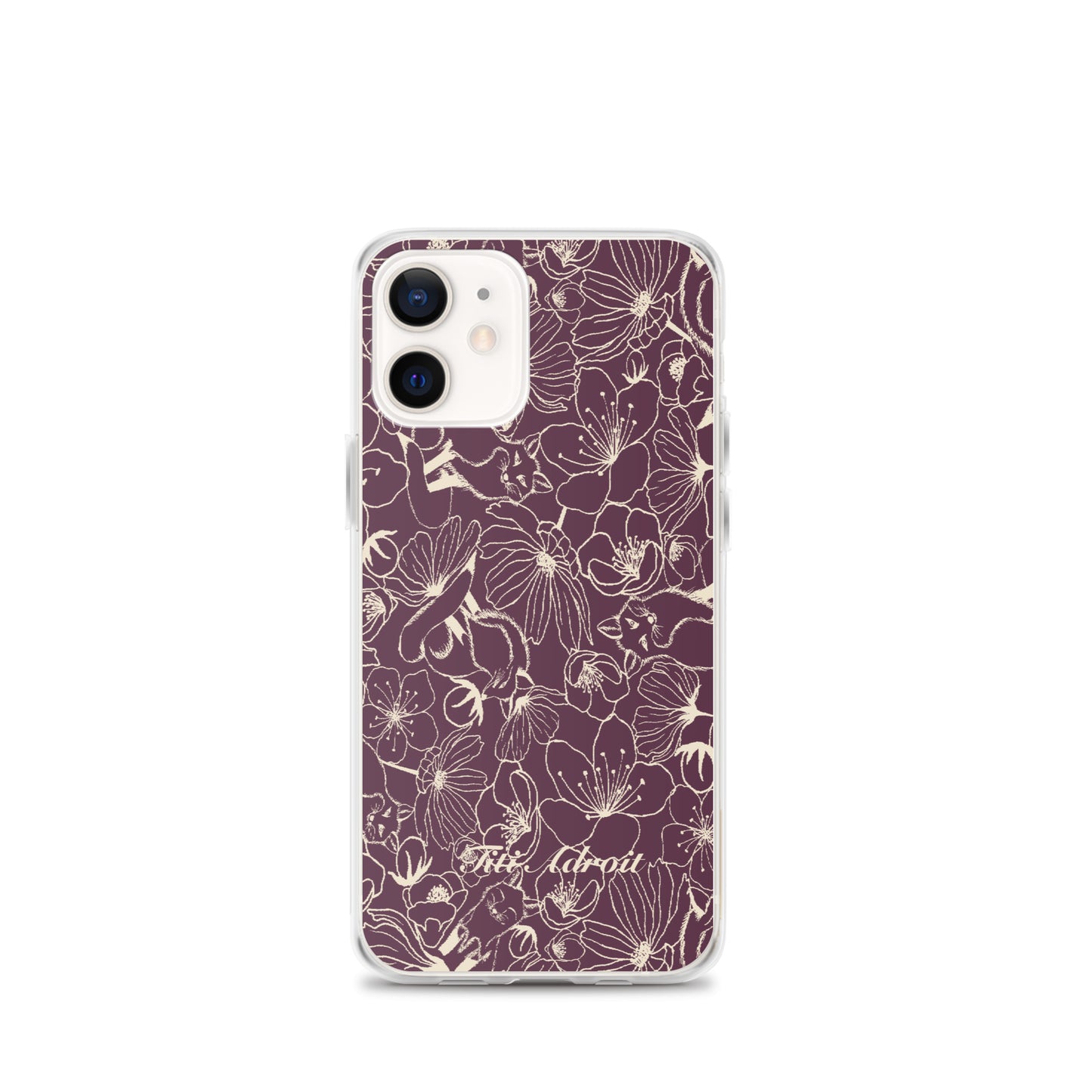 Fox_Flowers_Currant_Cream_Clear_Phonecase_iPhone