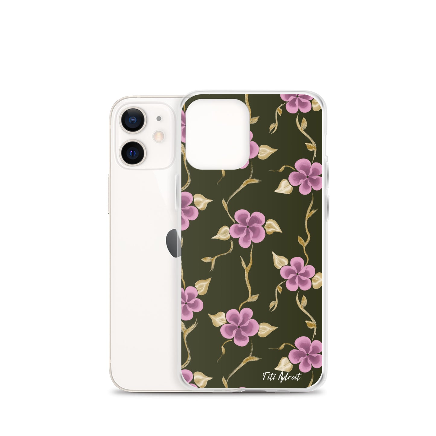 Brunnette_Grape_Flower_Clear_Phonecase_iPhone