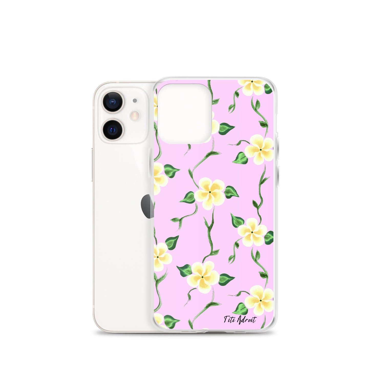 Pink_Banana_Flower_Clear_Phonecase_iPhone