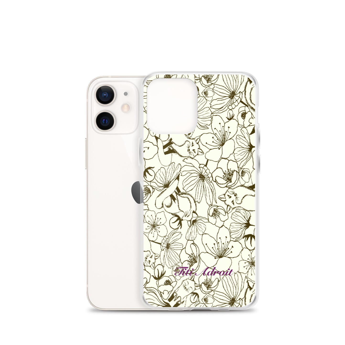 Fox_Flowers_Maohogany_Pearl_Clear_i_Phonecase_iPhone