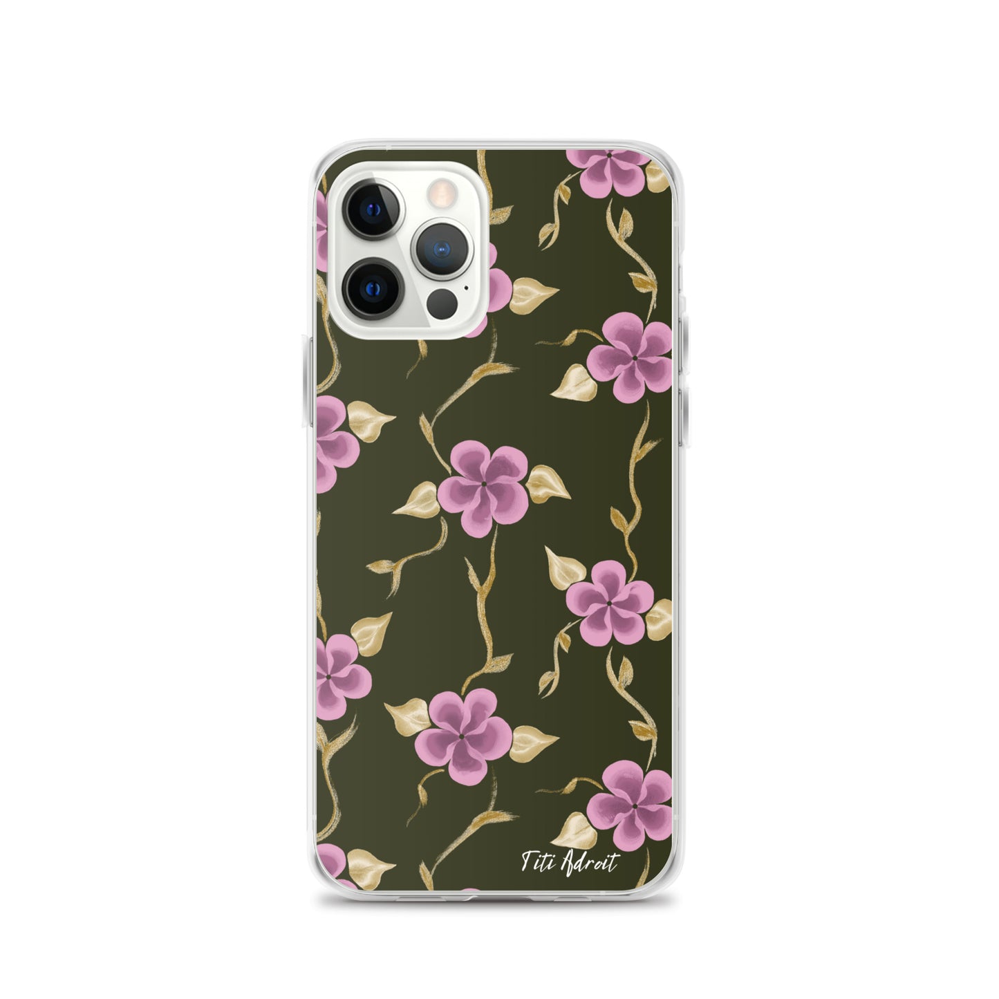 Brunnette_Grape_Flower_Clear_Phonecase_iPhone