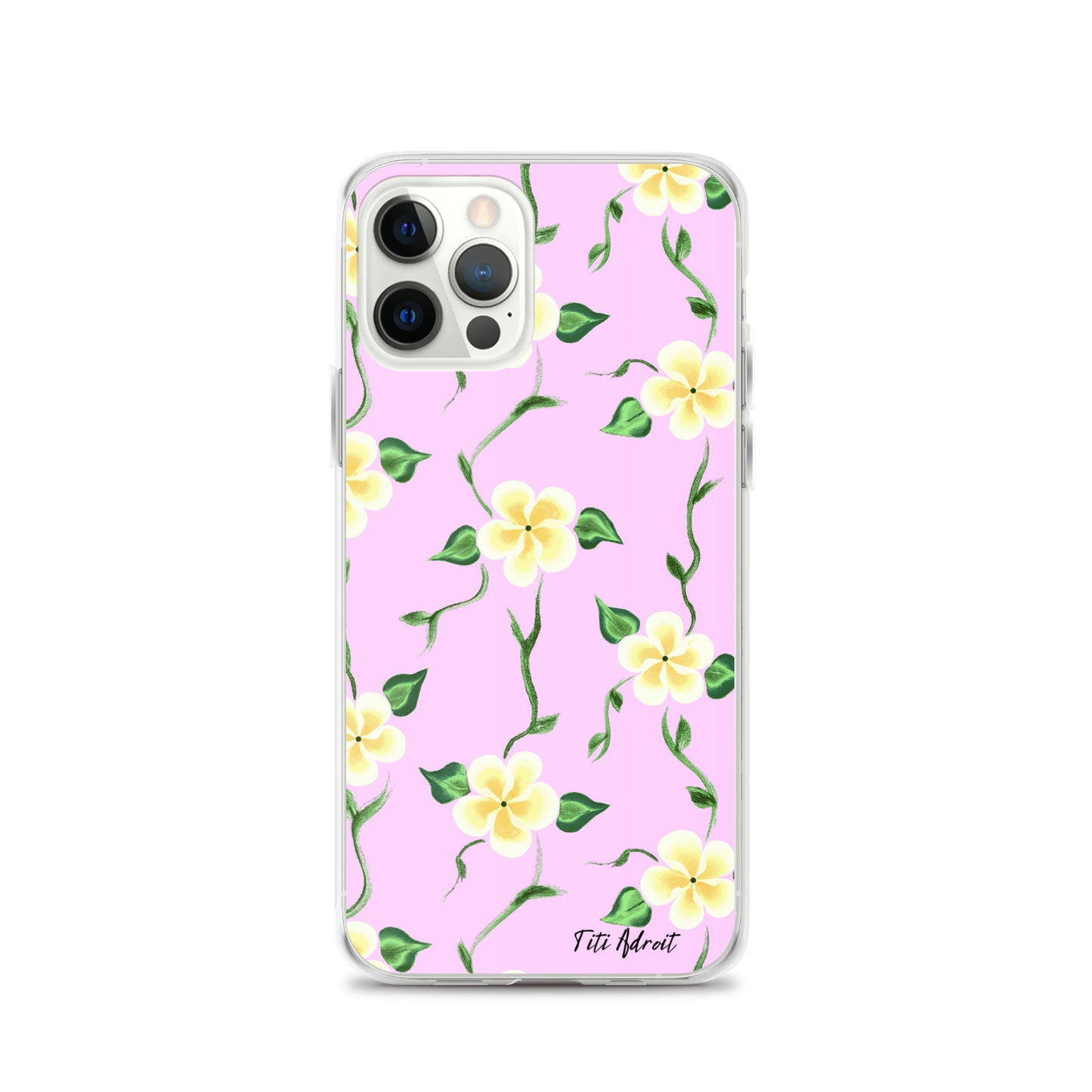 Pink_Banana_Flower_Clear_Phonecase_iPhone