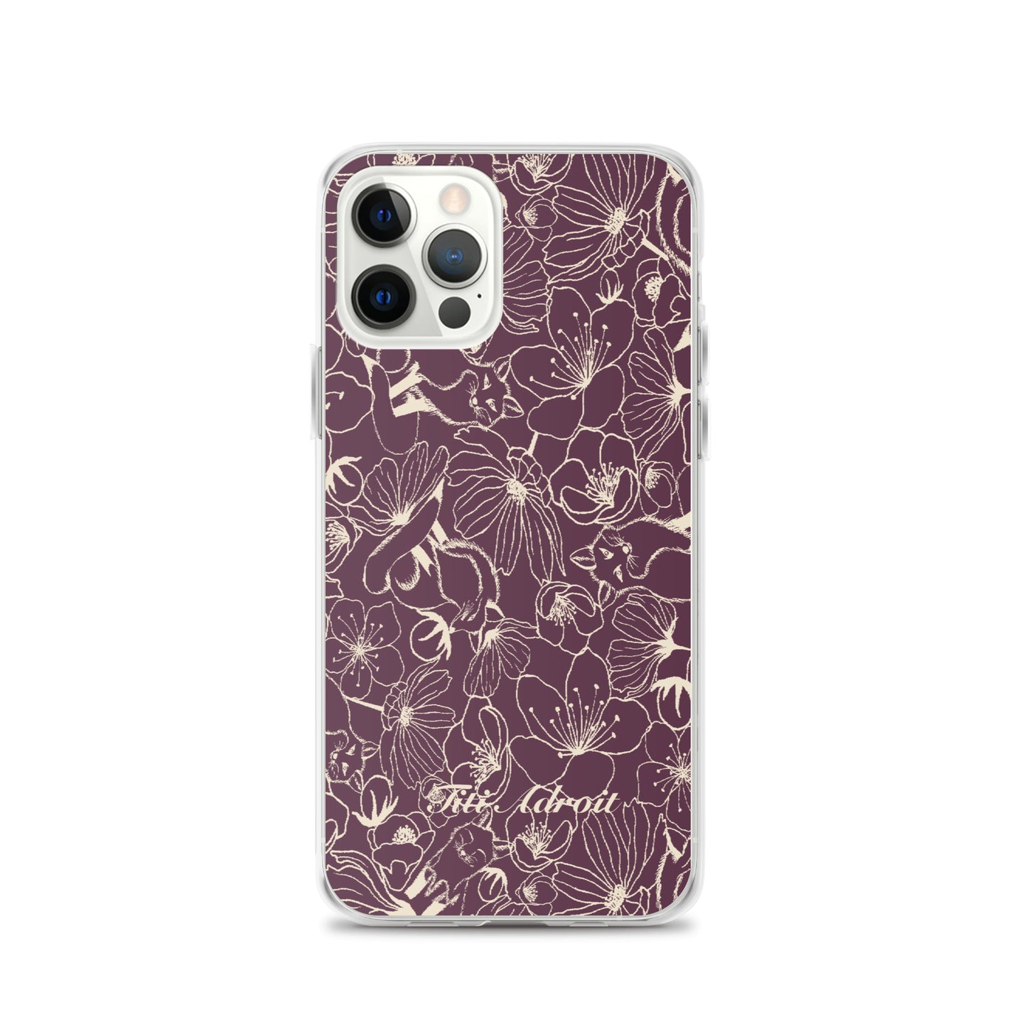 Fox_Flowers_Currant_Cream_Clear_Phonecase_iPhone