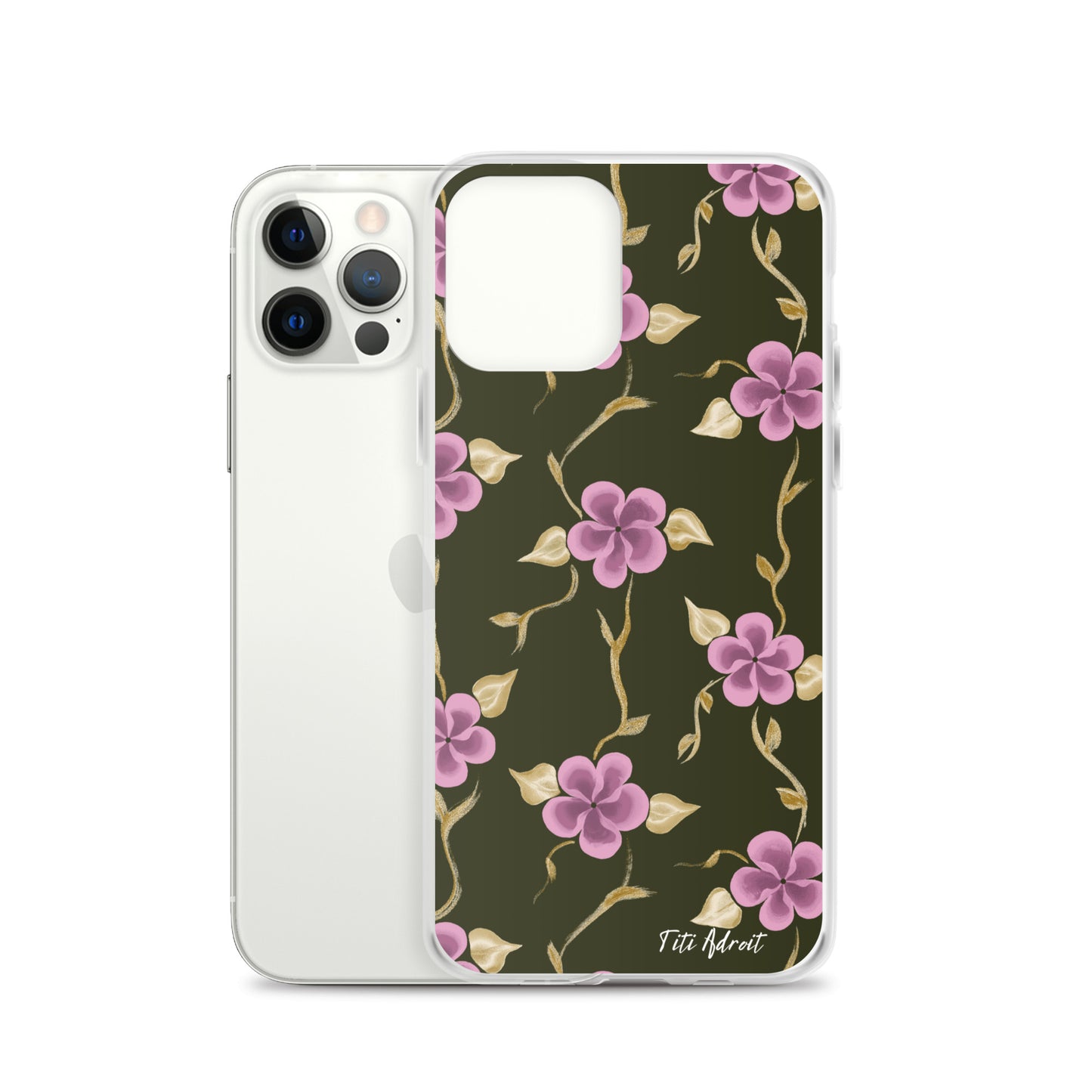 Brunnette_Grape_Flower_Clear_Phonecase_iPhone