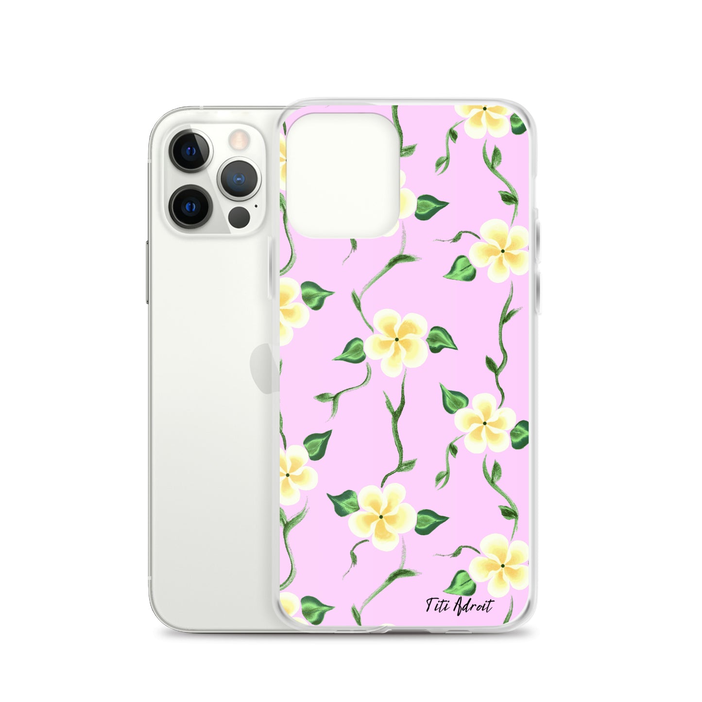Pink_Banana_Flower_Clear_Phonecase_iPhone