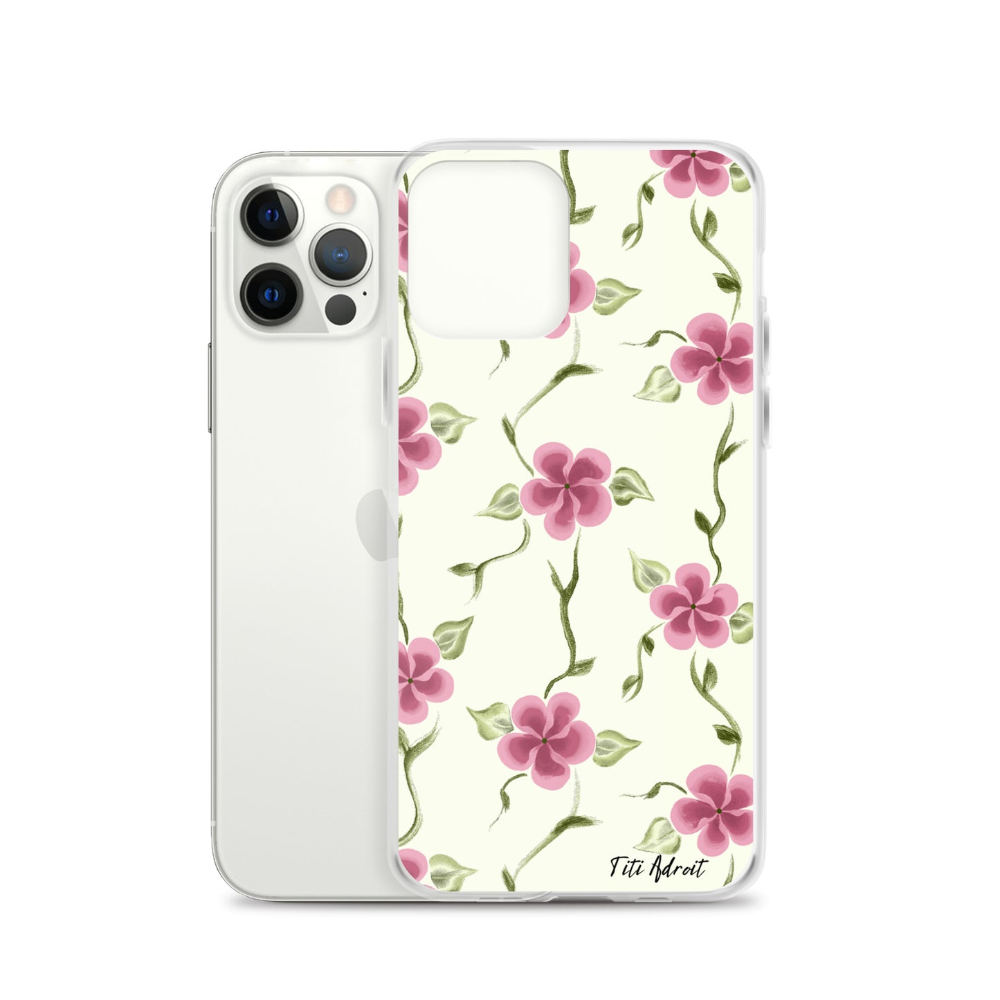 Berry_Cream_Flower_Clear_Phonecase_iPhone