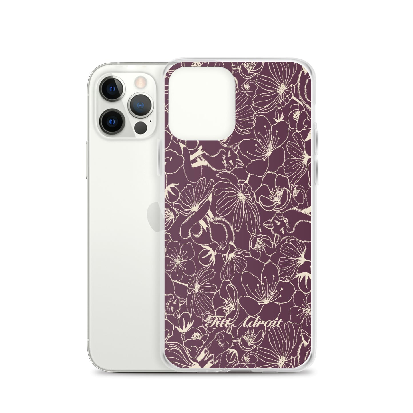 Fox_Flowers_Currant_Cream_Clear_Phonecase_iPhone