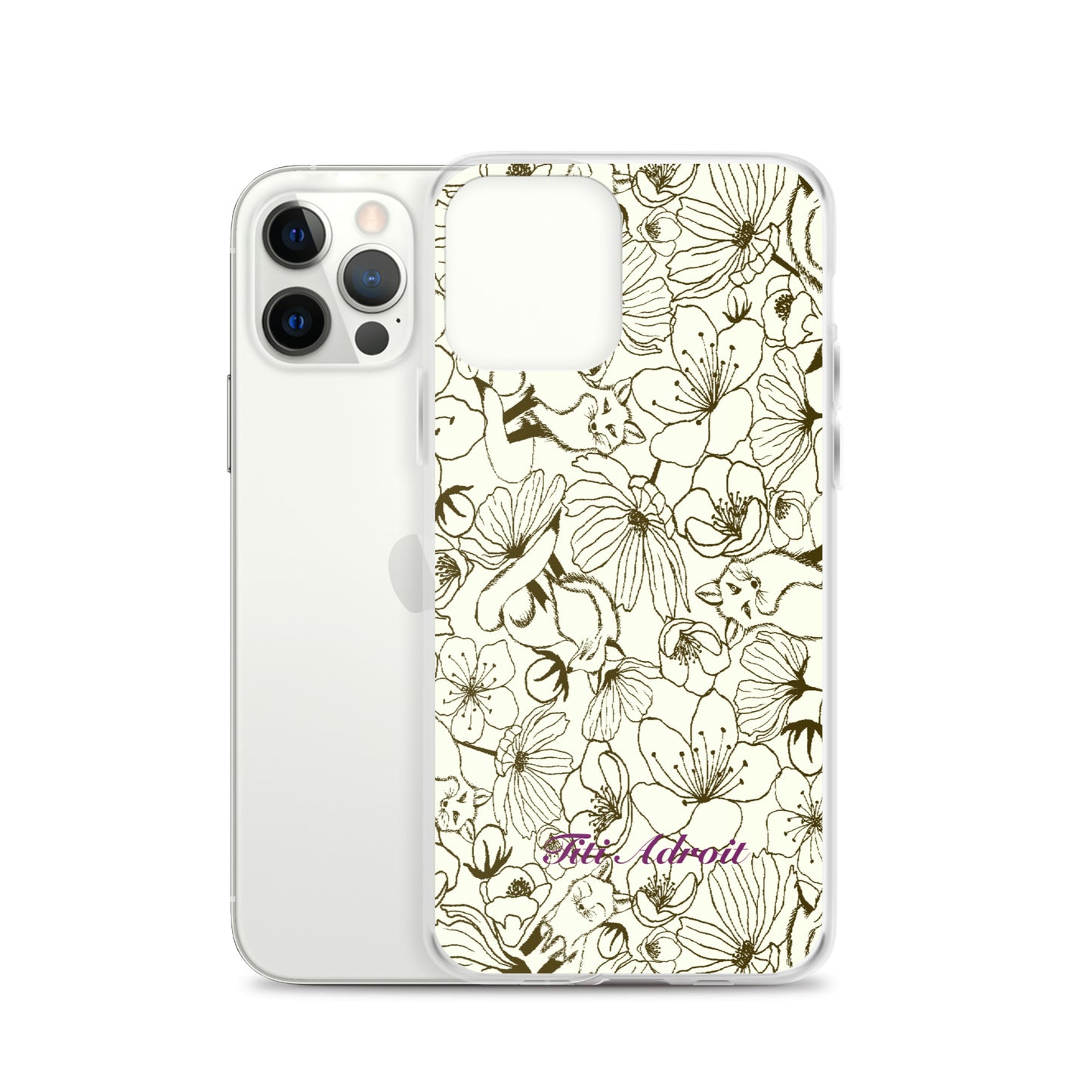 Fox_Flowers_Maohogany_Pearl_Clear_i_Phonecase_iPhone