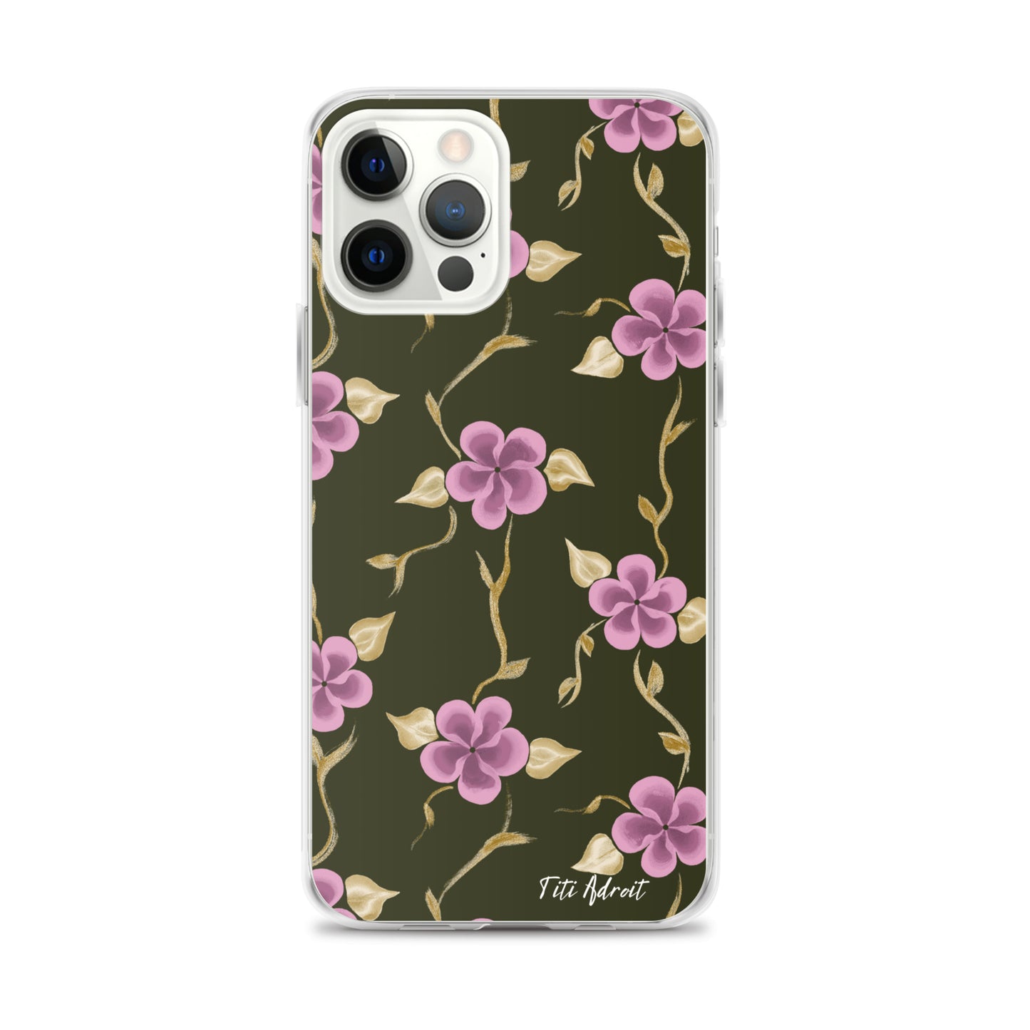Brunnette_Grape_Flower_Clear_Phonecase_iPhone