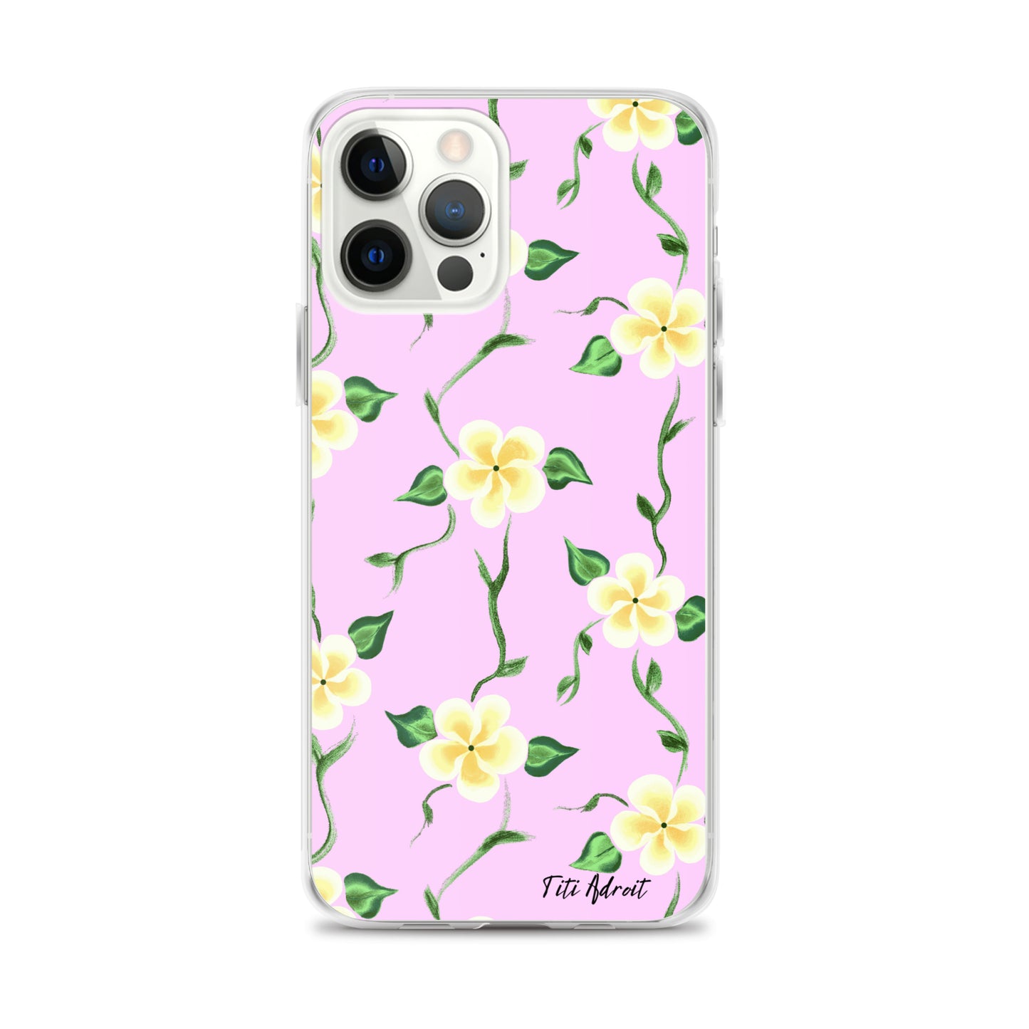 Pink_Banana_Flower_Clear_Phonecase_iPhone