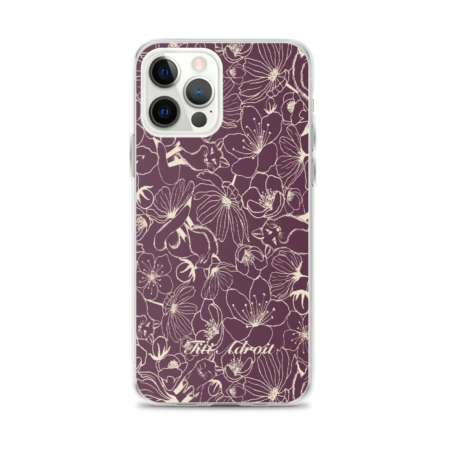 Fox_Flowers_Currant_Cream_Clear_Phonecase_iPhone
