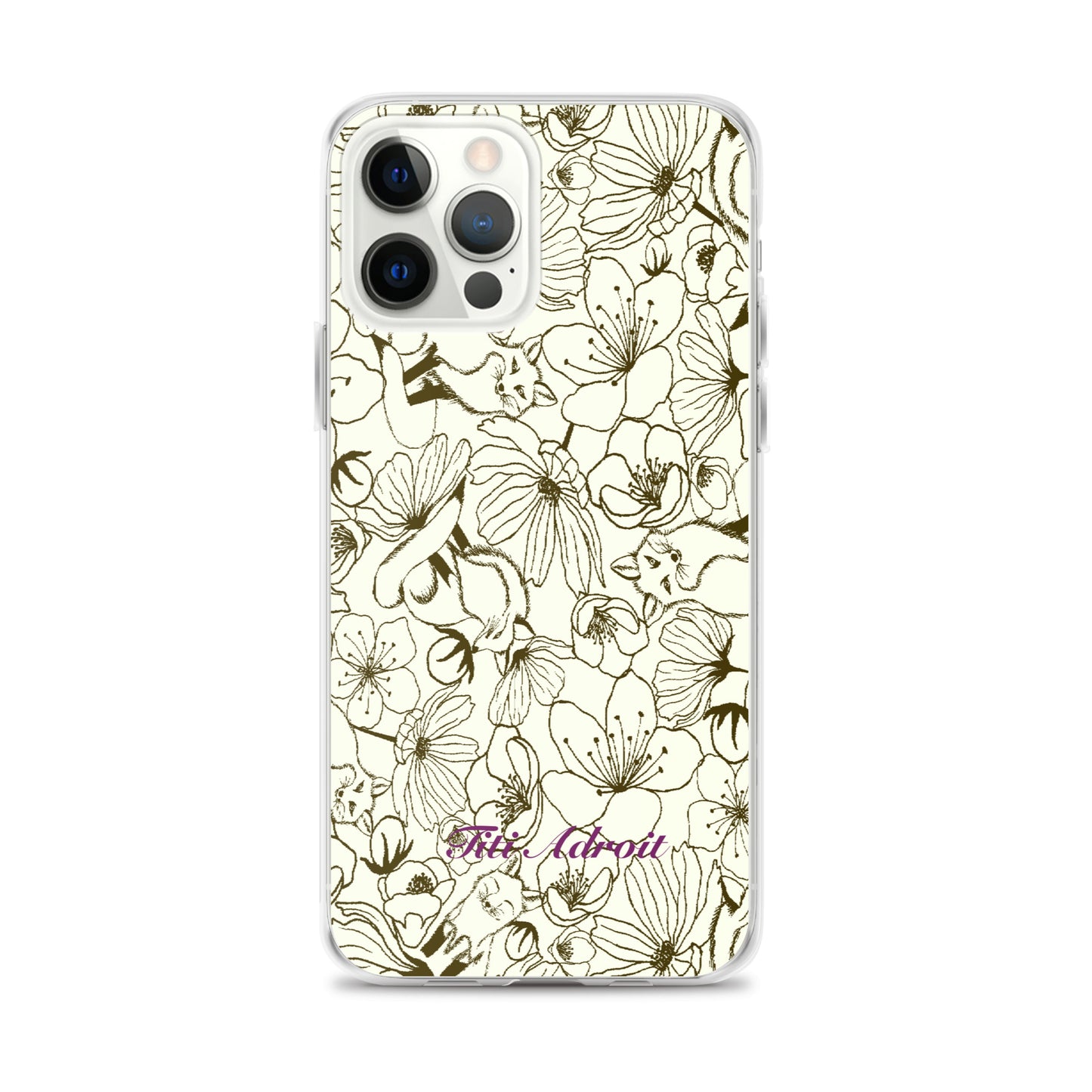 Fox_Flowers_Maohogany_Pearl_Clear_i_Phonecase_iPhone