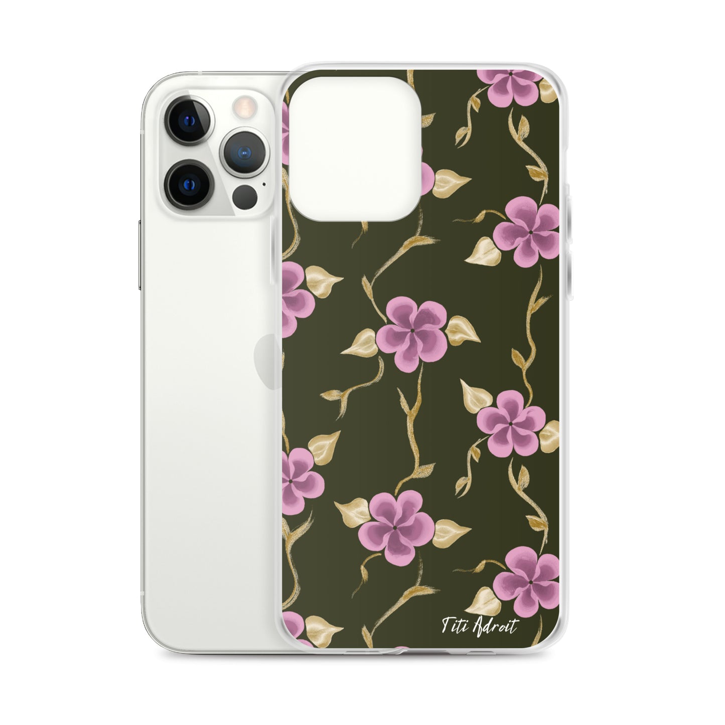 Brunnette_Grape_Flower_Clear_Phonecase_iPhone