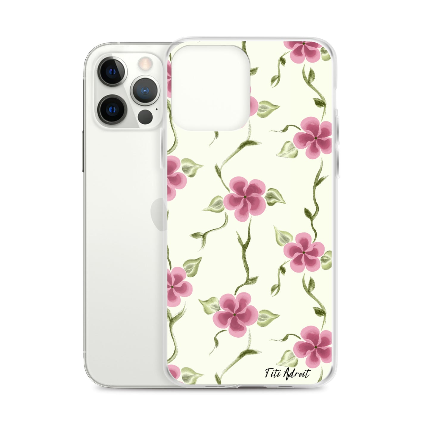 Berry_Cream_Flower_Clear_Phonecase_iPhone