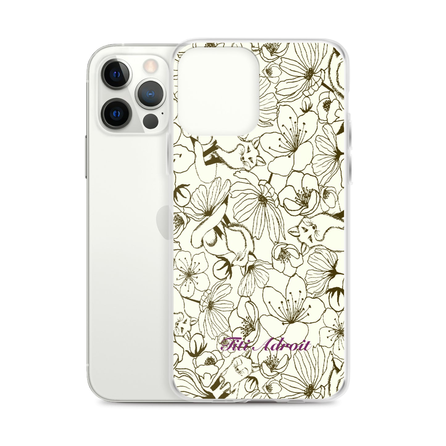 Fox_Flowers_Maohogany_Pearl_Clear_i_Phonecase_iPhone