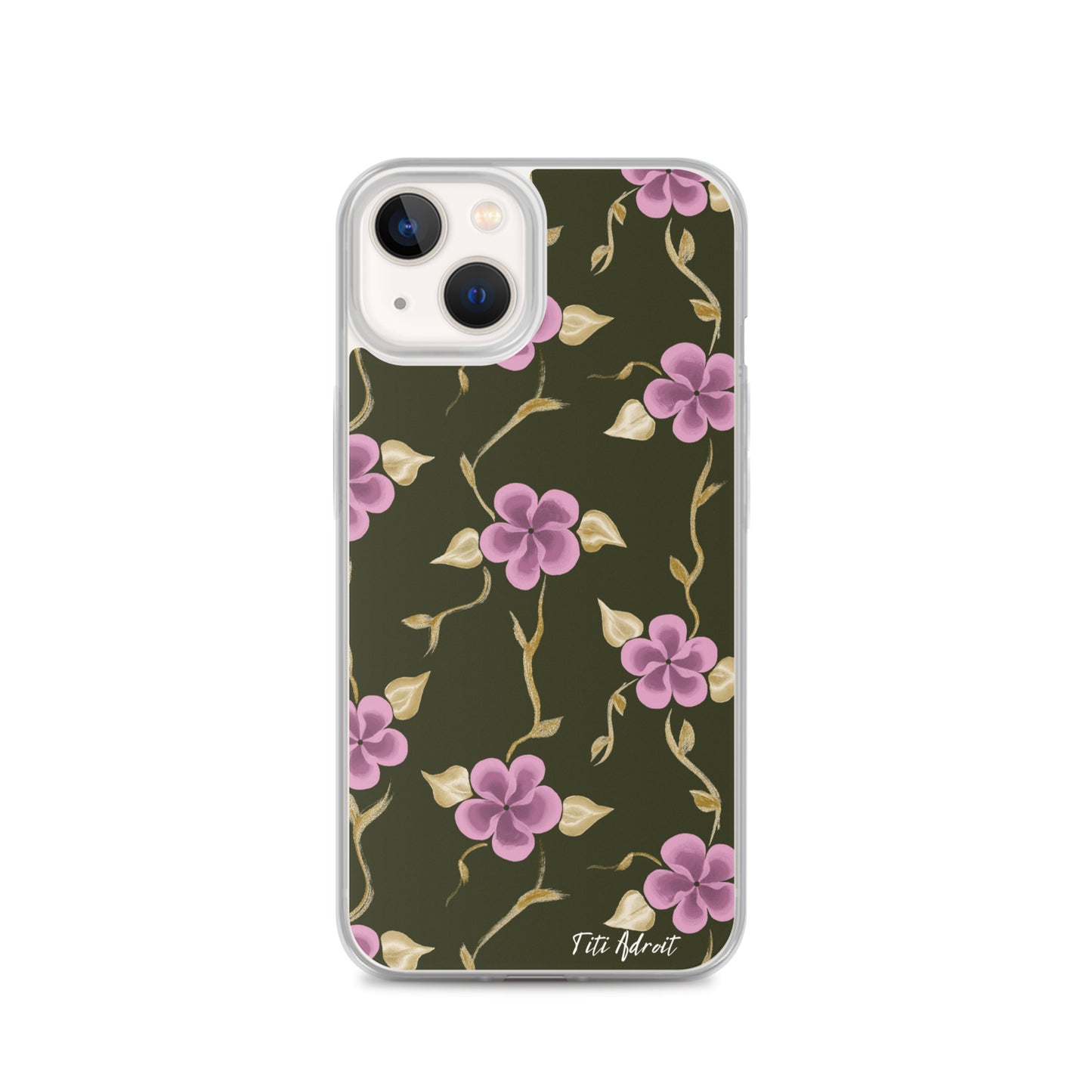 Brunnette_Grape_Flower_Clear_Phonecase_iPhone