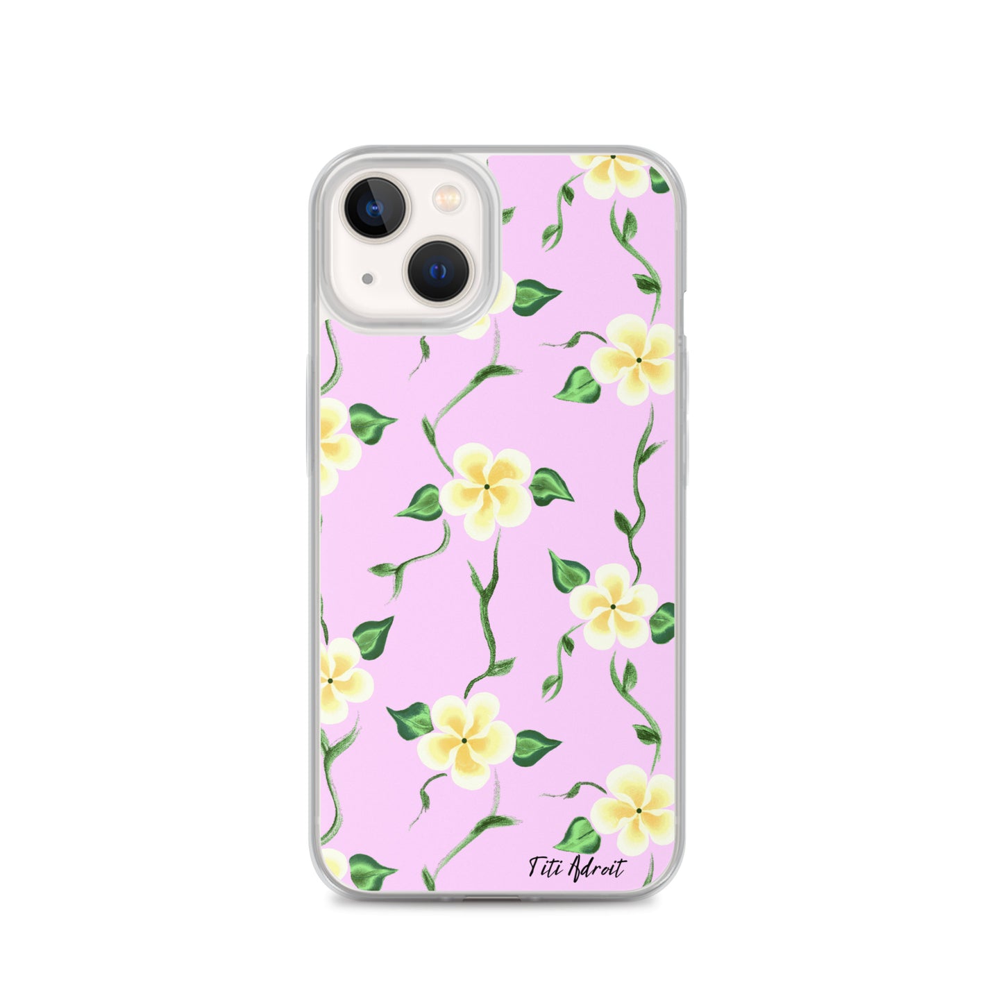 Pink_Banana_Flower_Clear_Phonecase_iPhone