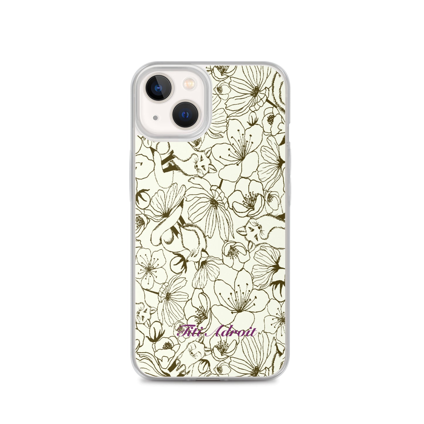 Fox_Flowers_Maohogany_Pearl_Clear_i_Phonecase_iPhone