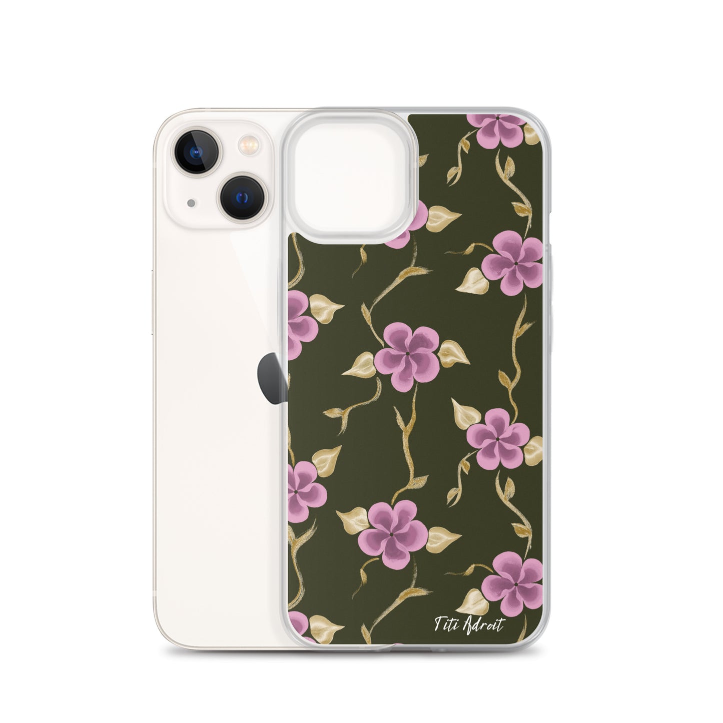 Brunnette_Grape_Flower_Clear_Phonecase_iPhone
